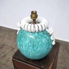 French Art Deco Ceramic Table Lamp by Gustave Asch, circa 1920