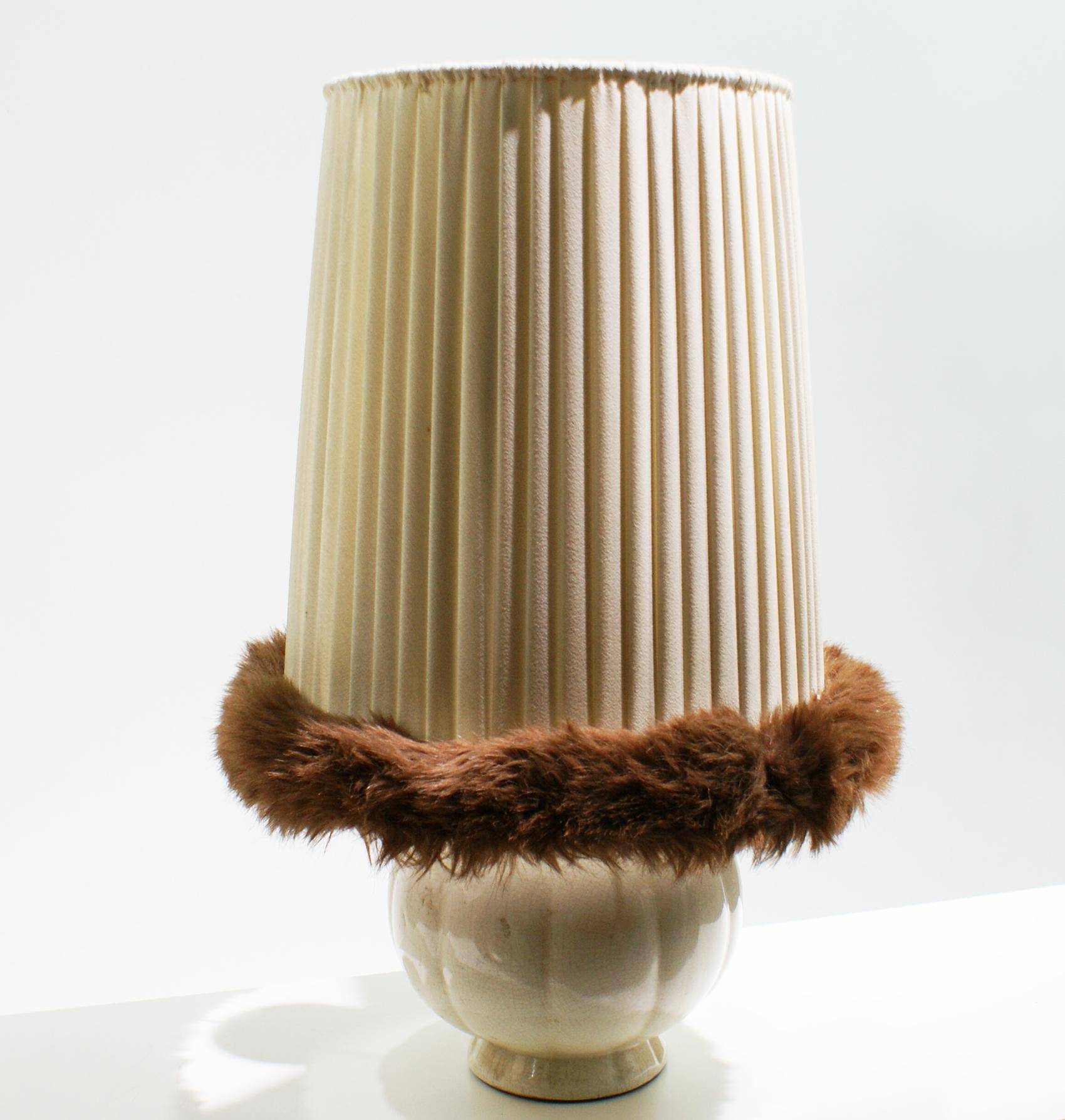 Keramik-Tischlampe im Art déco-Stil (Französisch) im Angebot