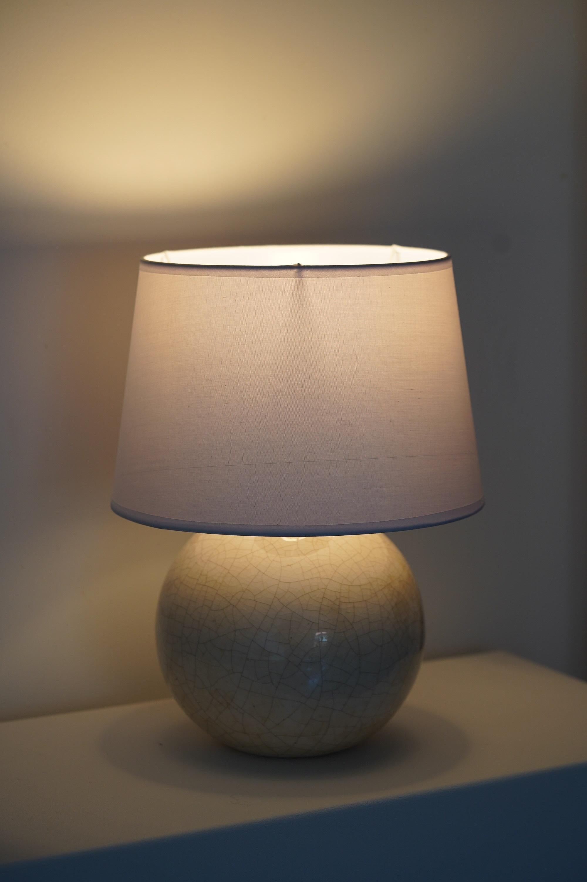French Art Deco Ceramic Table Lamp in the style of Jean Besnard & J.E. Ruhlmann 6