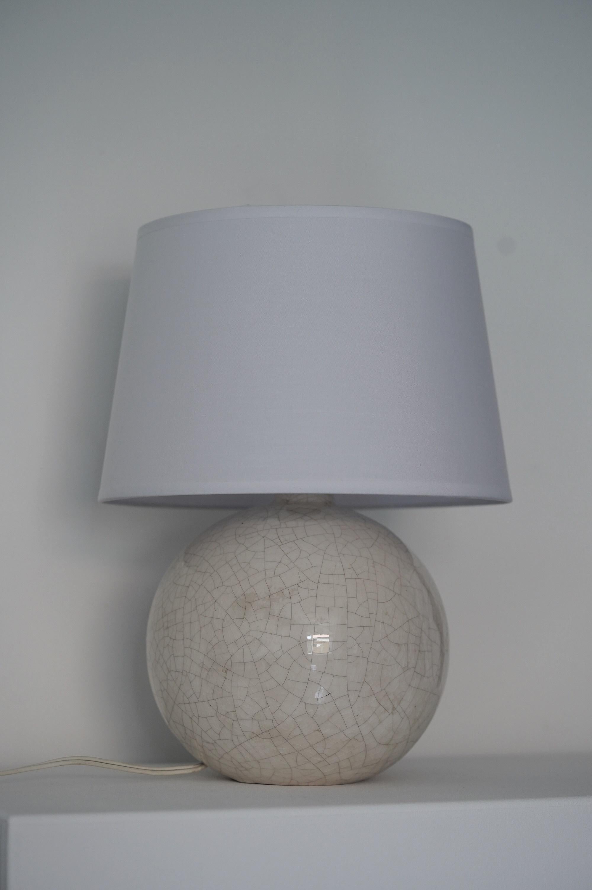 French Art Deco Ceramic Table Lamp in the style of Jean Besnard & J.E. Ruhlmann 1