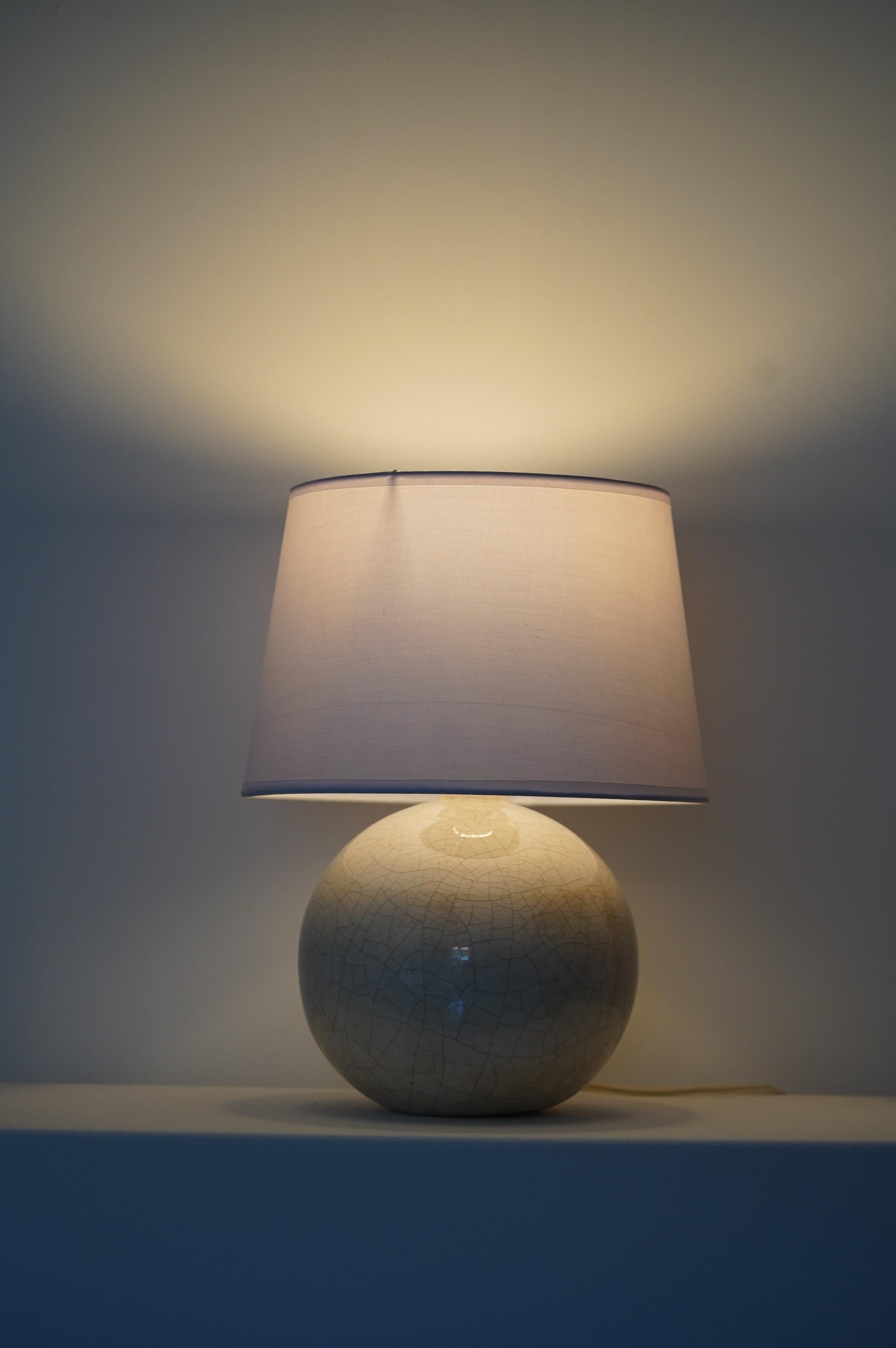 French Art Deco Ceramic Table Lamp in the style of Jean Besnard & J.E. Ruhlmann 3