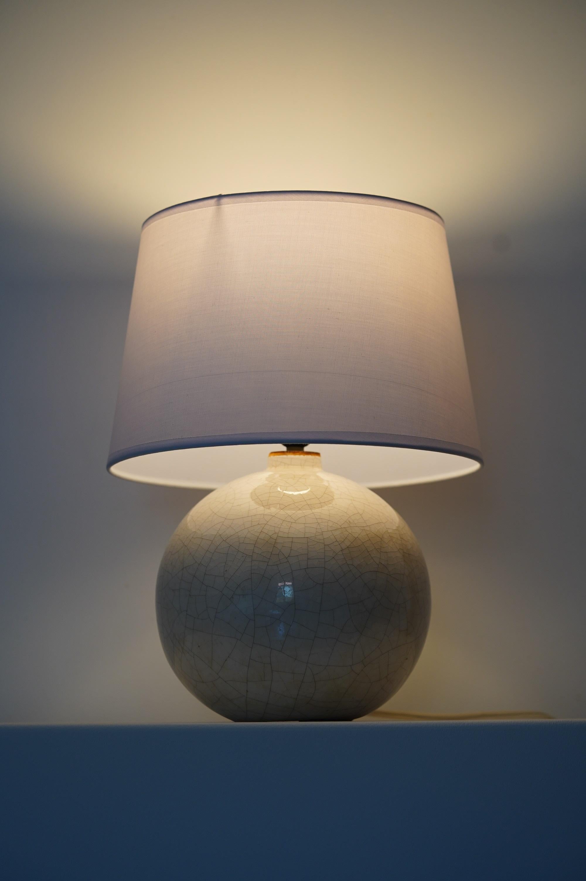 French Art Deco Ceramic Table Lamp in the style of Jean Besnard & J.E. Ruhlmann 5