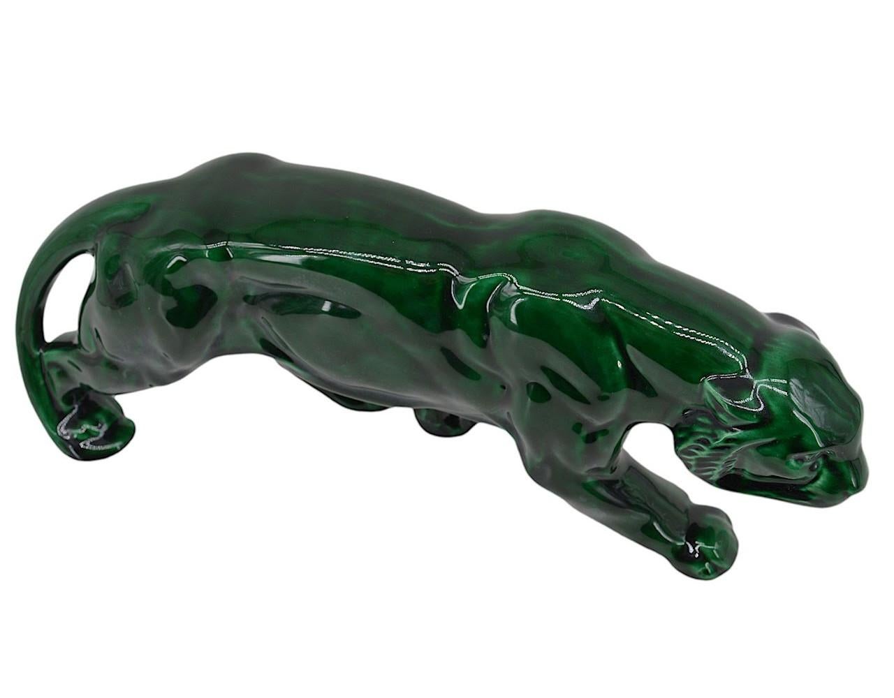 French Art Deco Ceramic Tiger, 1920 For Sale 1