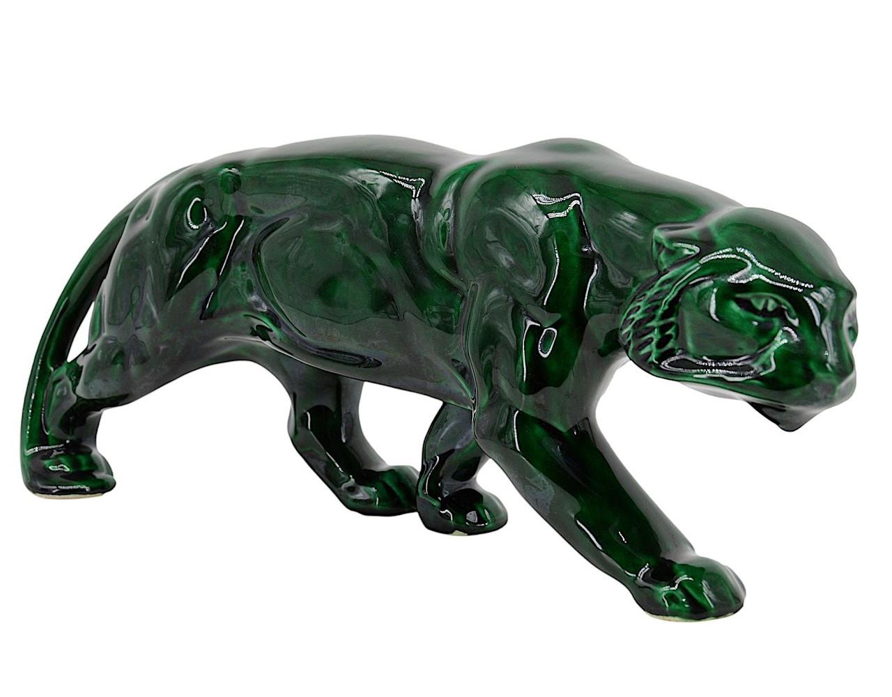 French Art Deco Ceramic Tiger, 1920 For Sale 4