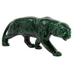 French Art Deco Ceramic Tiger, 1920
