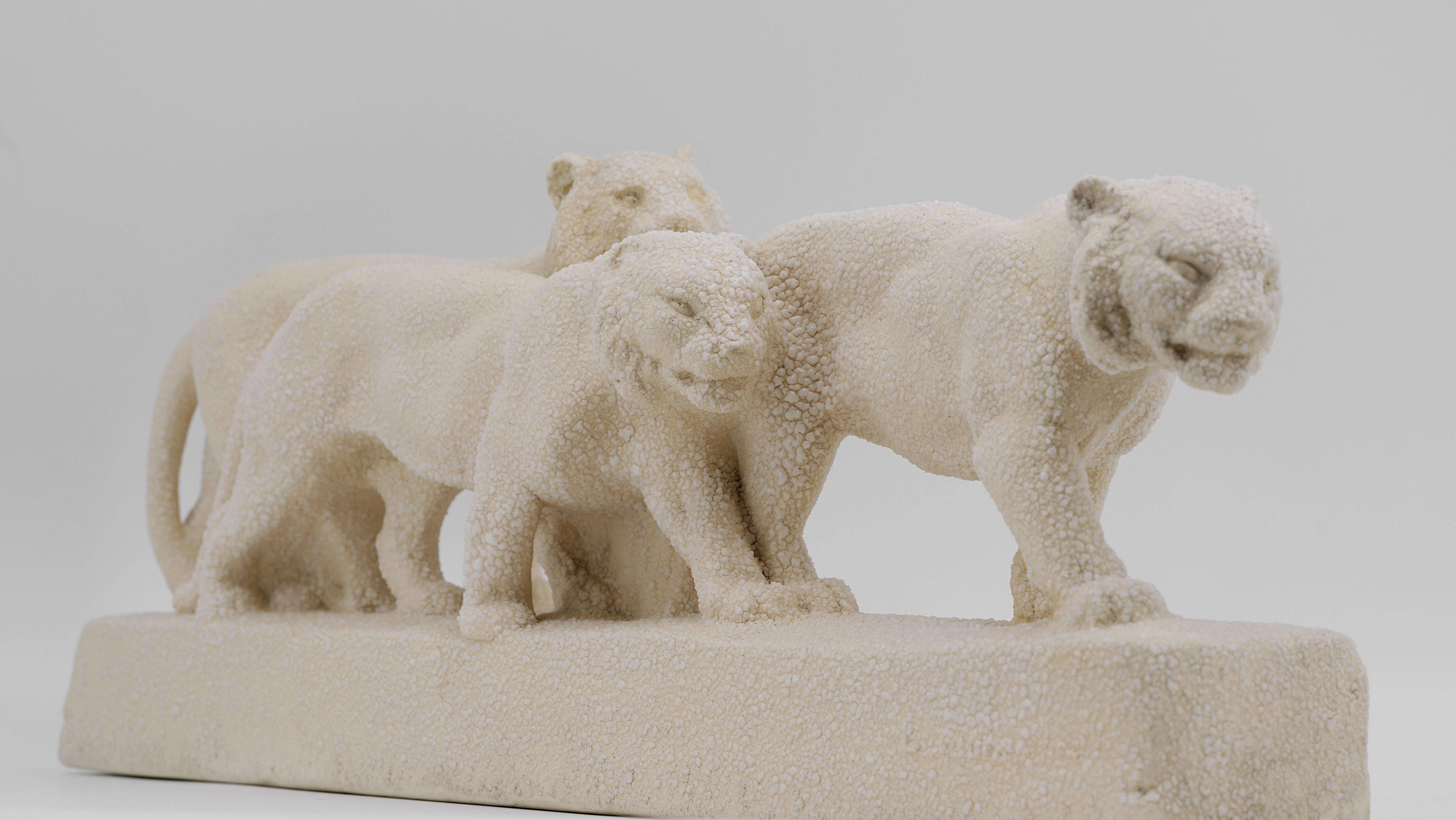 French Art Deco Ceramic Tigers, 1920 For Sale 1