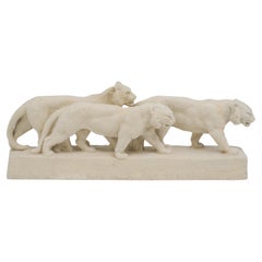 Tigri in ceramica Art Deco francese, 1920