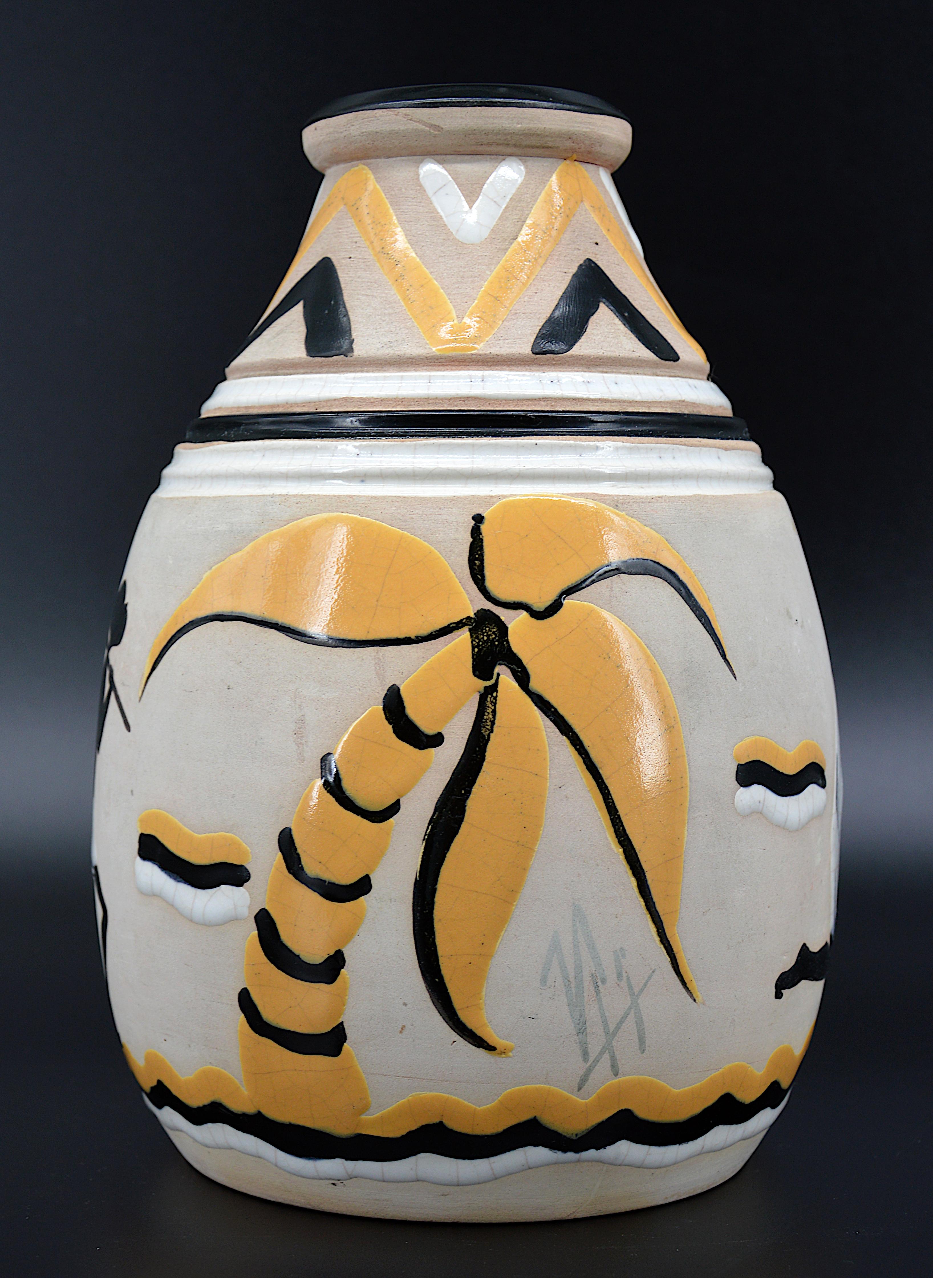 Mid-20th Century French Art Deco Ceramic Vase, 1931 For Sale