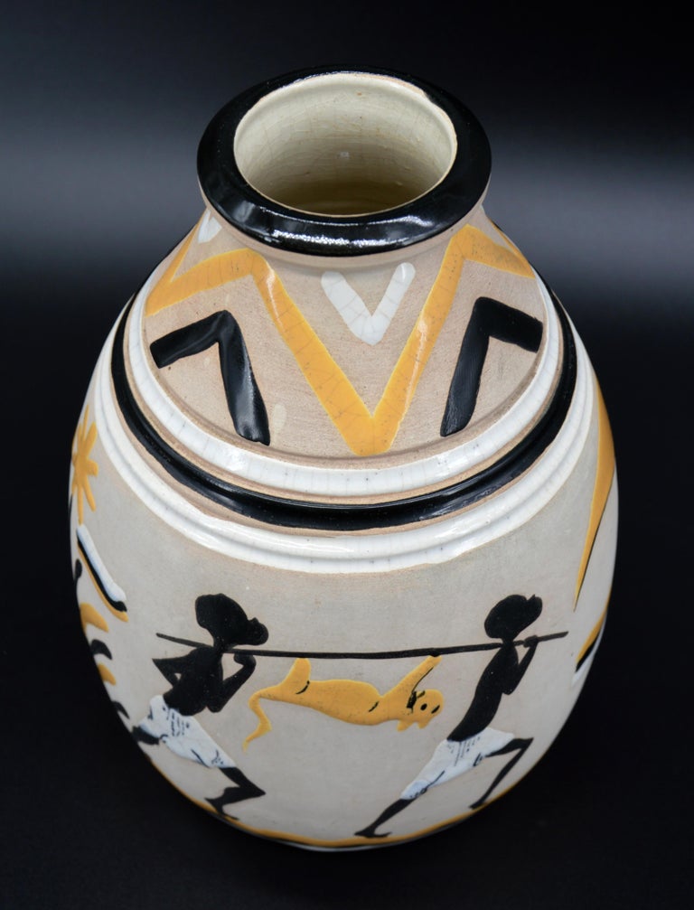 French Art Deco Ceramic Vase, 1931 For Sale 3