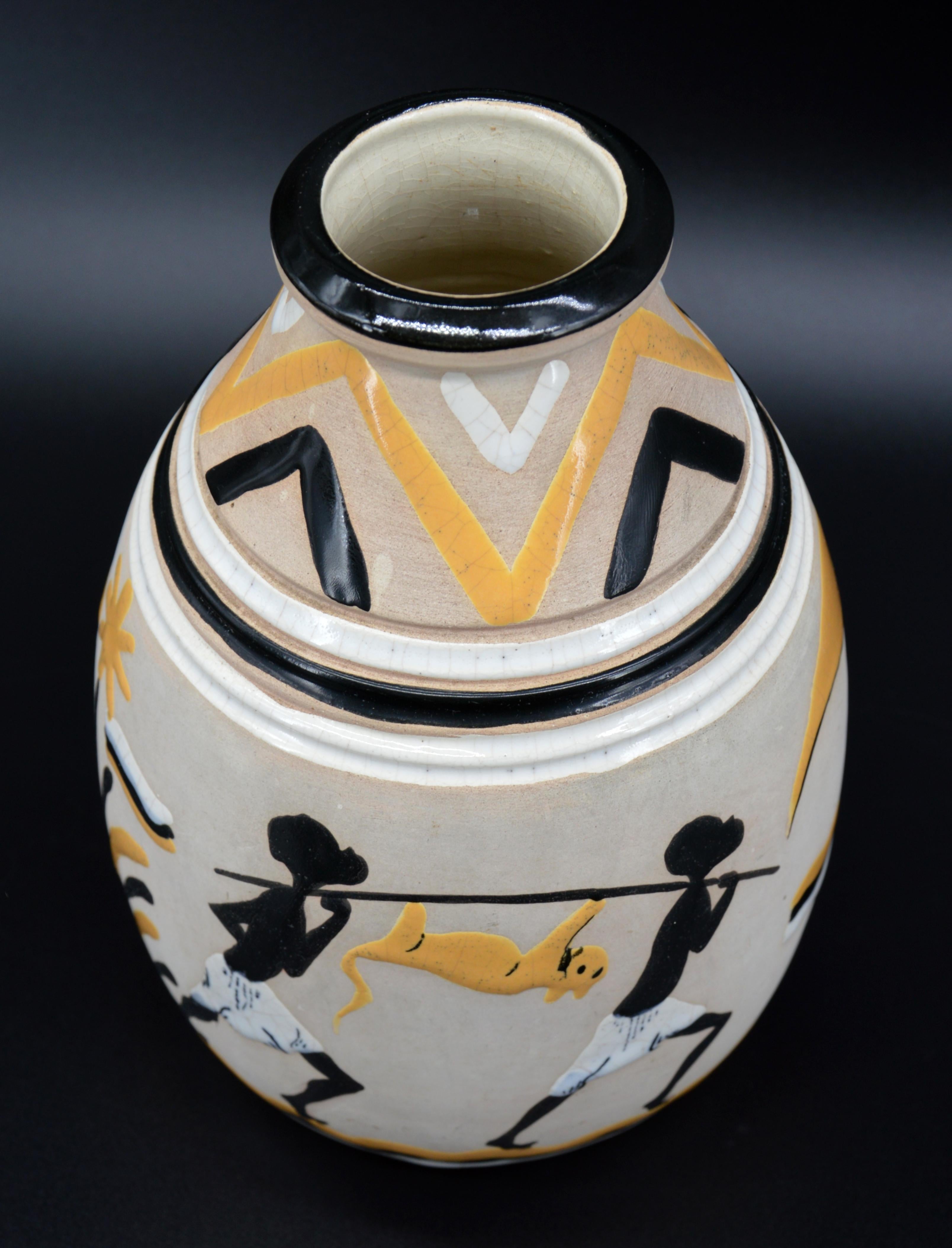 Jarrón francés de cerámica Art Déco, 1931 Cerámico en venta