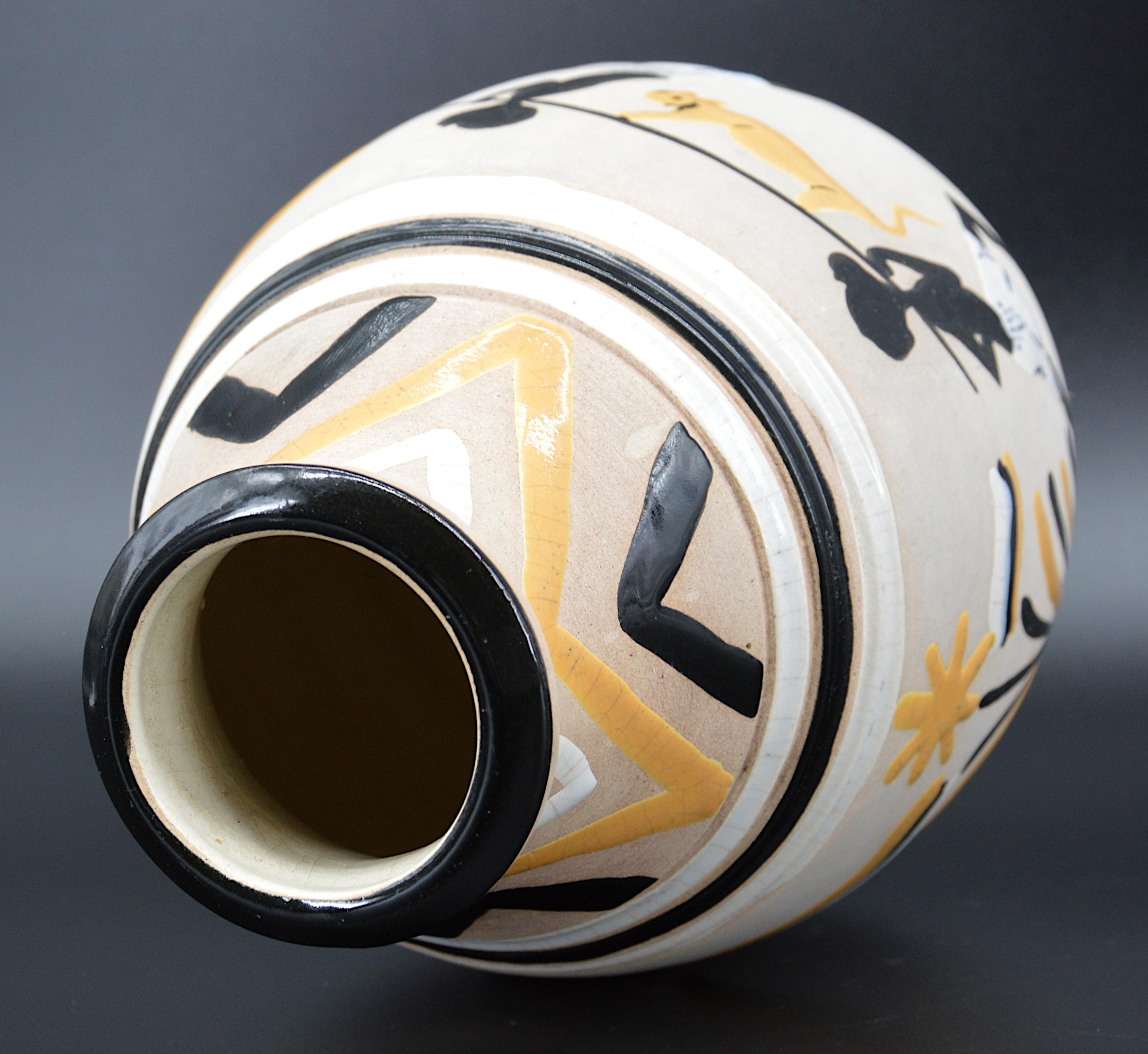 French Art Deco Ceramic Vase, 1931 For Sale 5