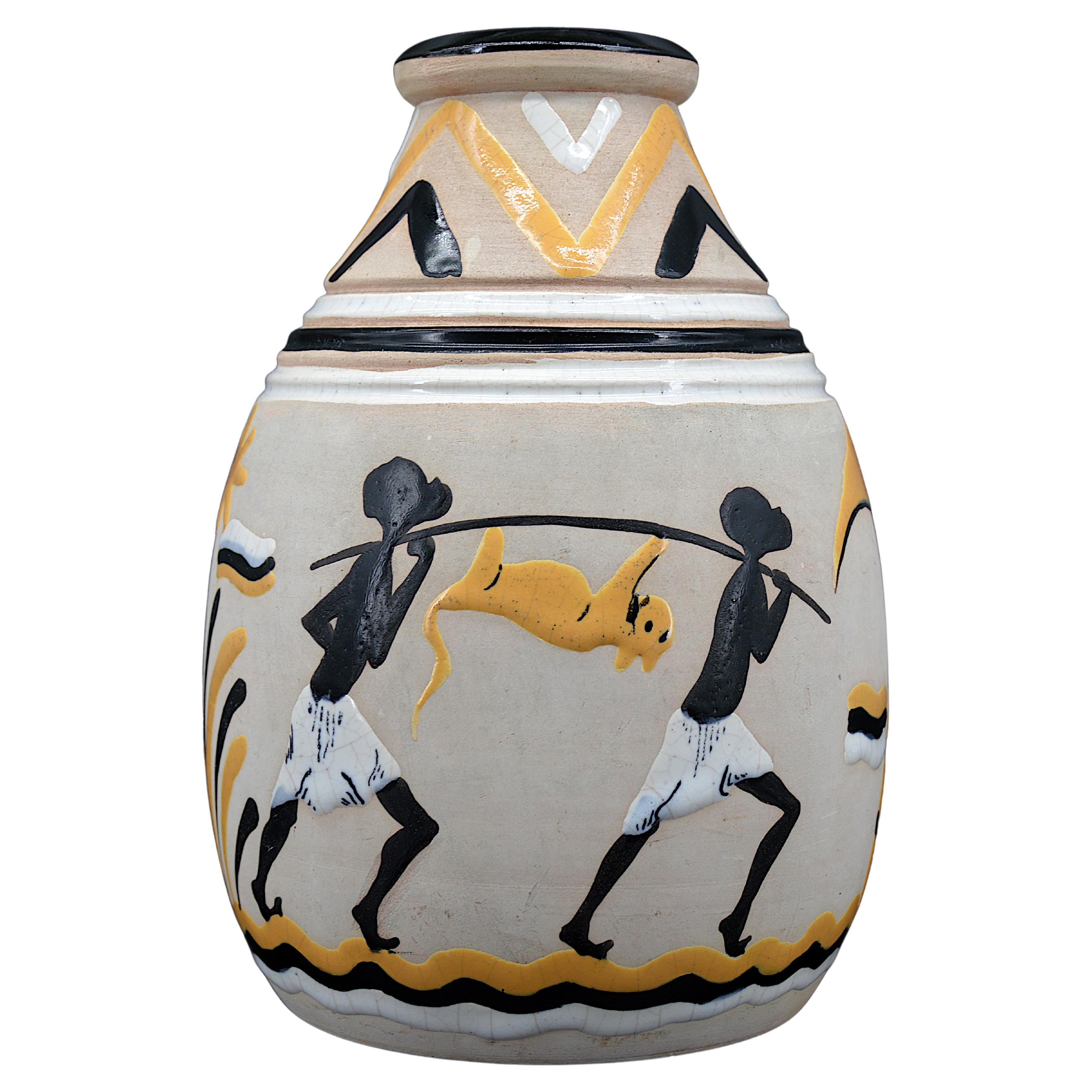French Art Deco Ceramic Vase, 1931