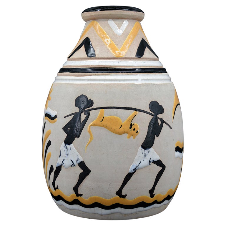 French Art Deco Ceramic Vase, 1931 For Sale