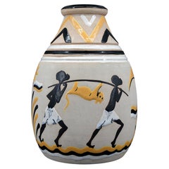 French Art Deco Ceramic Vase, 1931