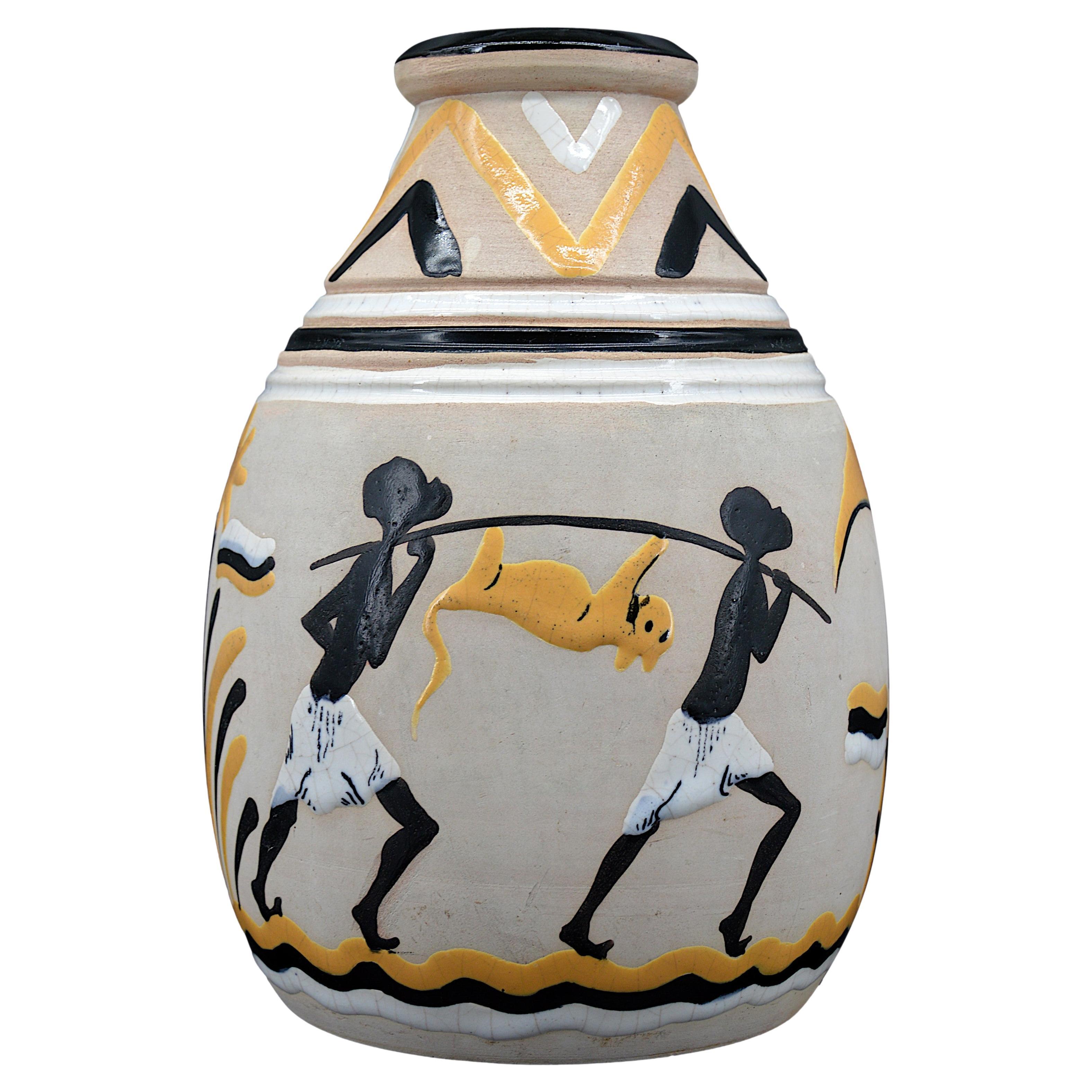 Vaso in ceramica Art Deco francese, 1931