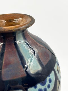French Art Deco Ceramic Vase by E. Béchard, Annecy, ca. 1925–1935