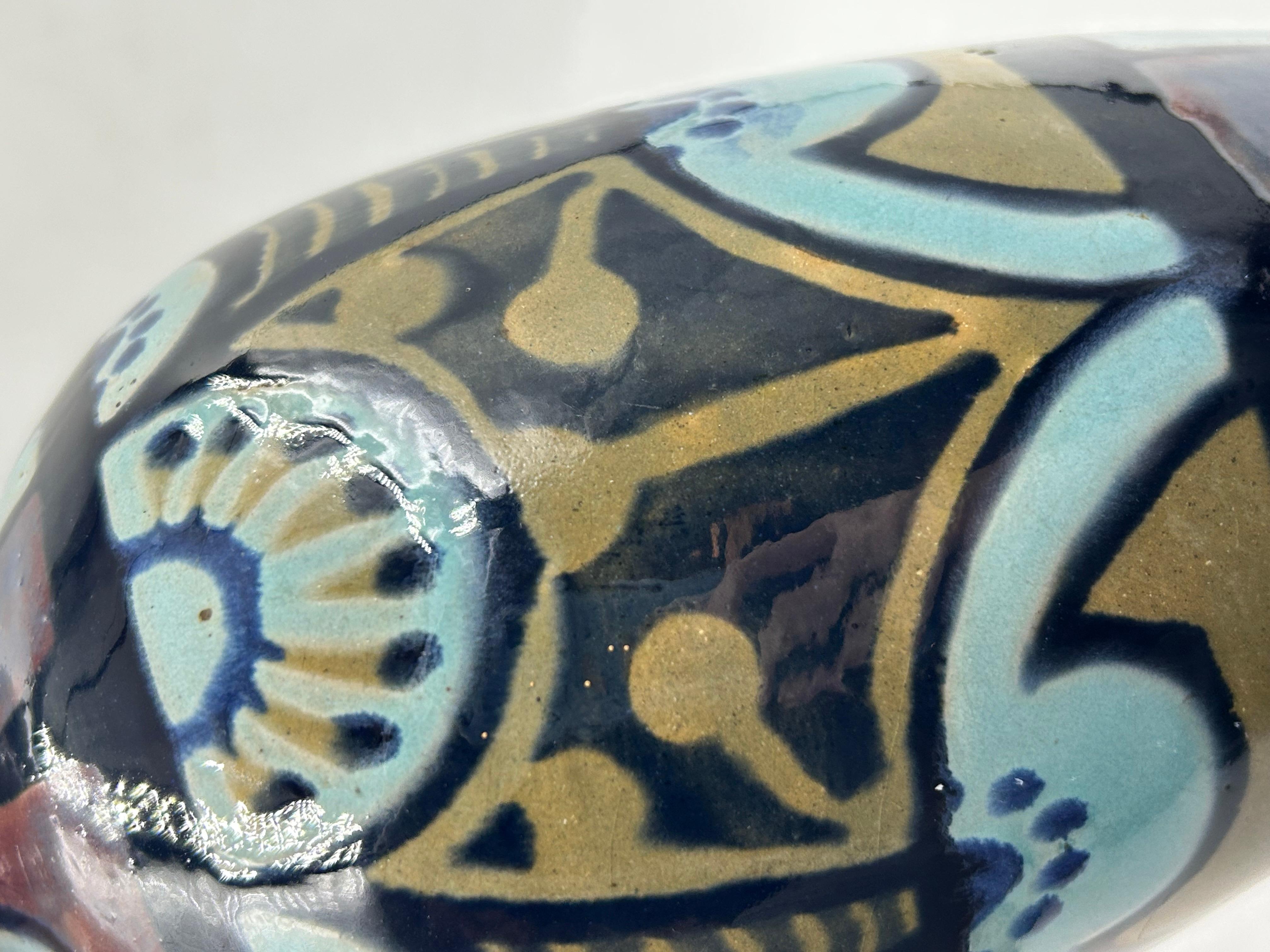 Francese Vaso in ceramica Art Déco francese di E. Béchard, Annecy, 1925-1935 ca. in vendita