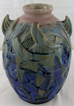 Gilbert Menetier Art Deco Ceramic Vase, Signed