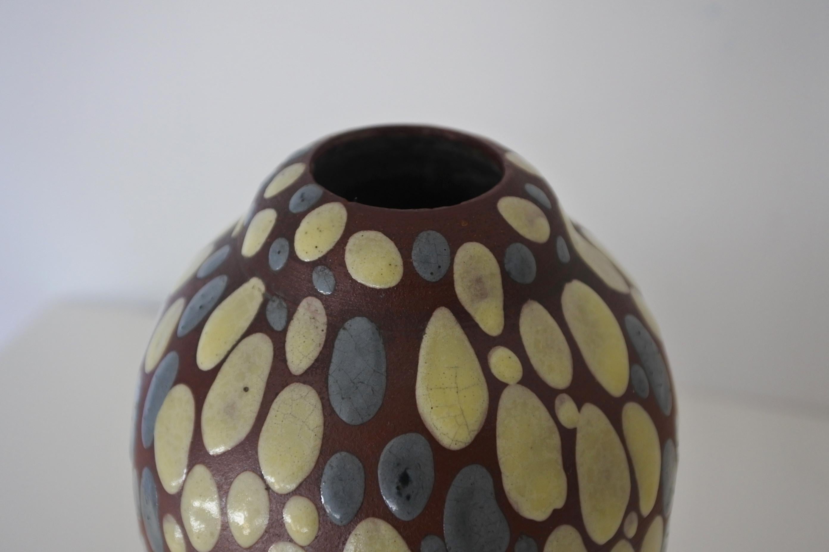 French Art Deco Ceramic Vase by Jean Leclerc, Vallauris, 1930s 4