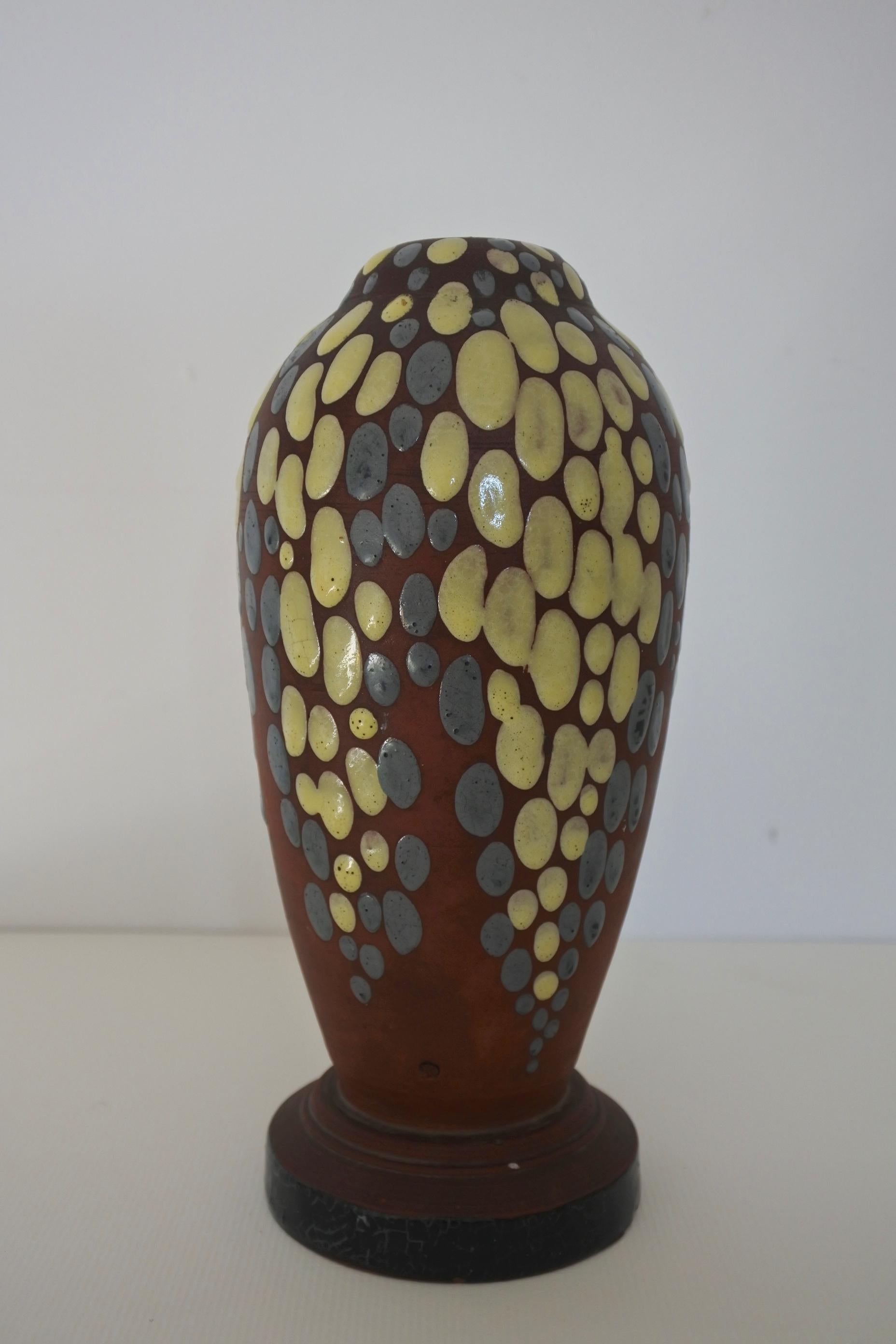 French Art Deco Ceramic Vase by Jean Leclerc, Vallauris, 1930s In Good Condition In La Teste De Buch, FR