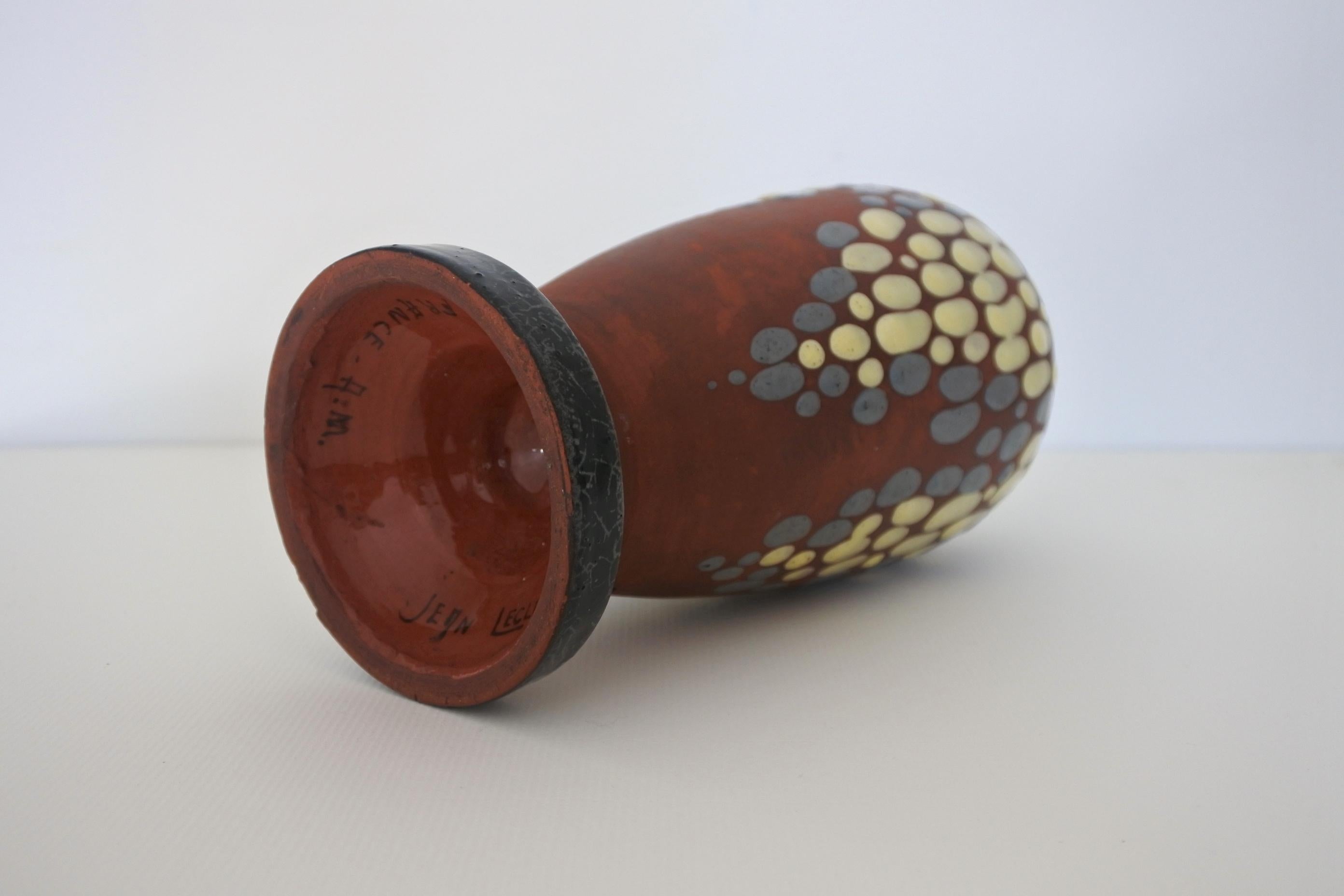 Début du 20ème siècle Vase en céramique Art déco français de Jean Leclerc:: Vallauris:: années 1930