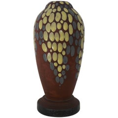 French Art Deco Ceramic Vase by Jean Leclerc, Vallauris, 1930s