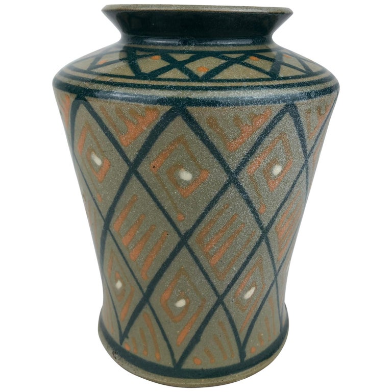 French Art Deco Ceramic Vase or Small Planter For Sale