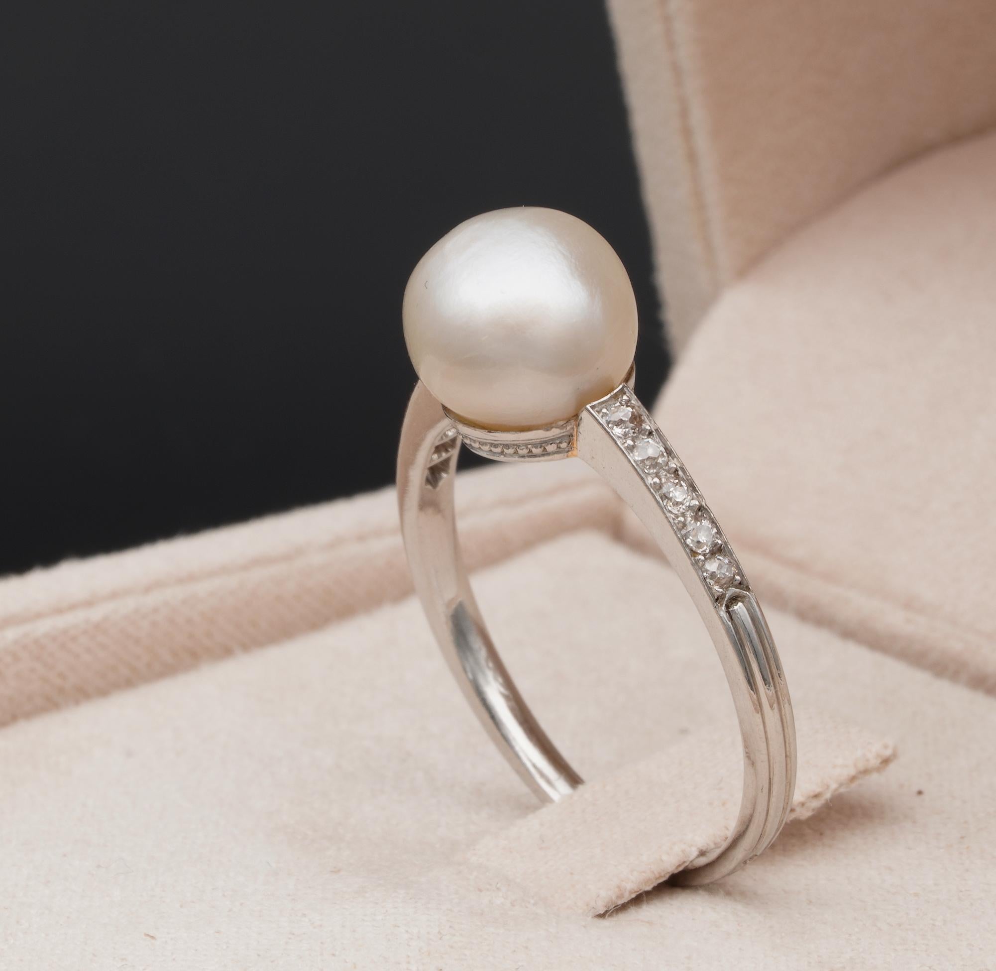 pearl platinum ring
