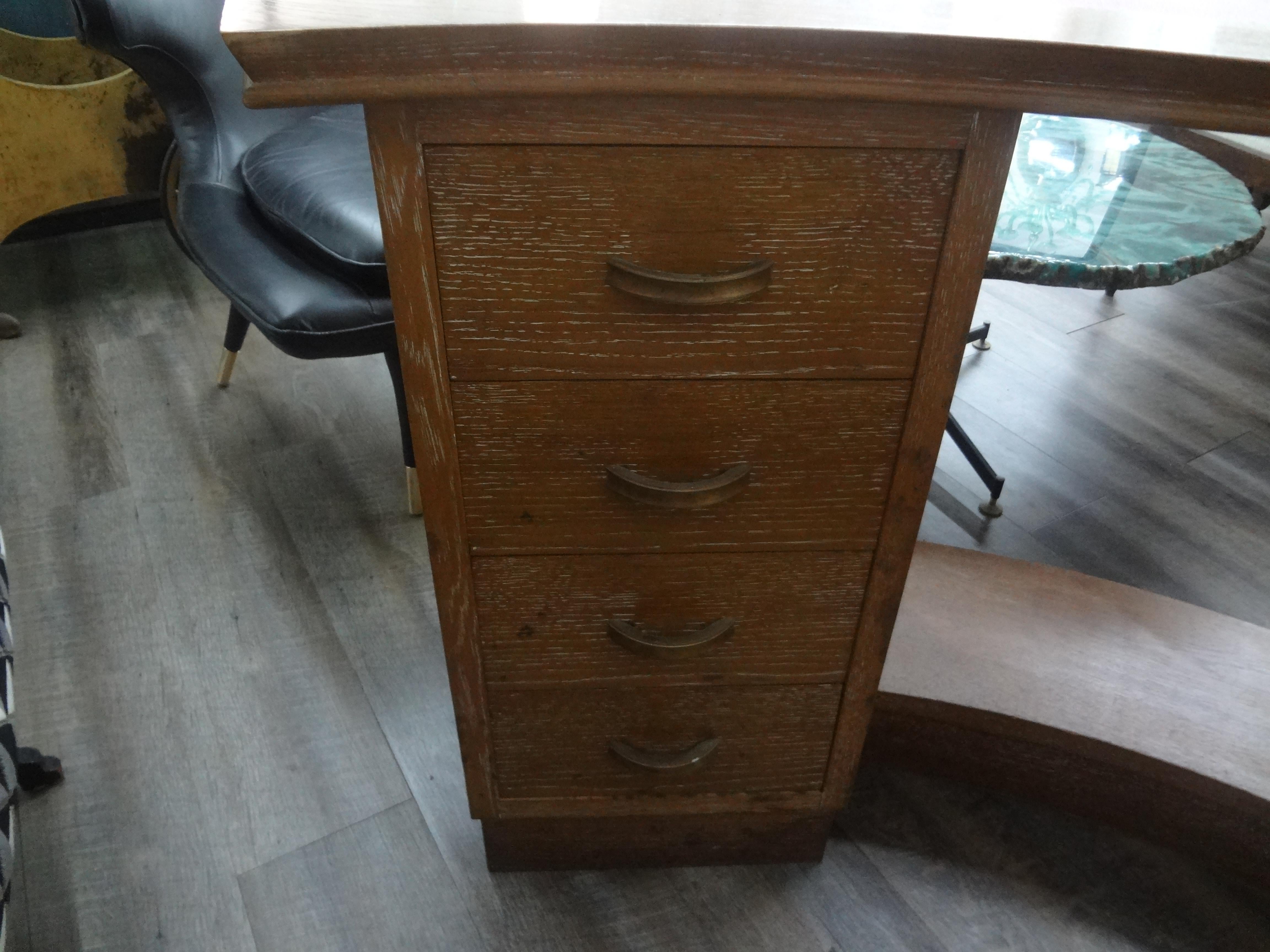 French Art Deco Cerused Oak Desk Attributed to Andre Sornay 4