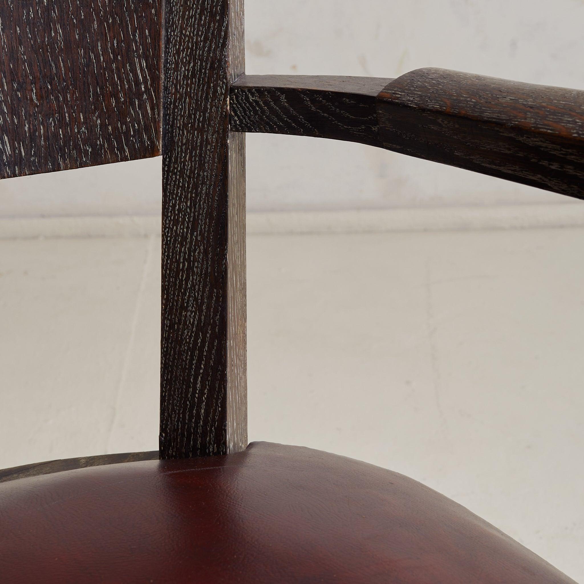 Silla Fauteuil francesa Art Decó de roble cerúleo, años 40 - 2 Disponibles en venta 5