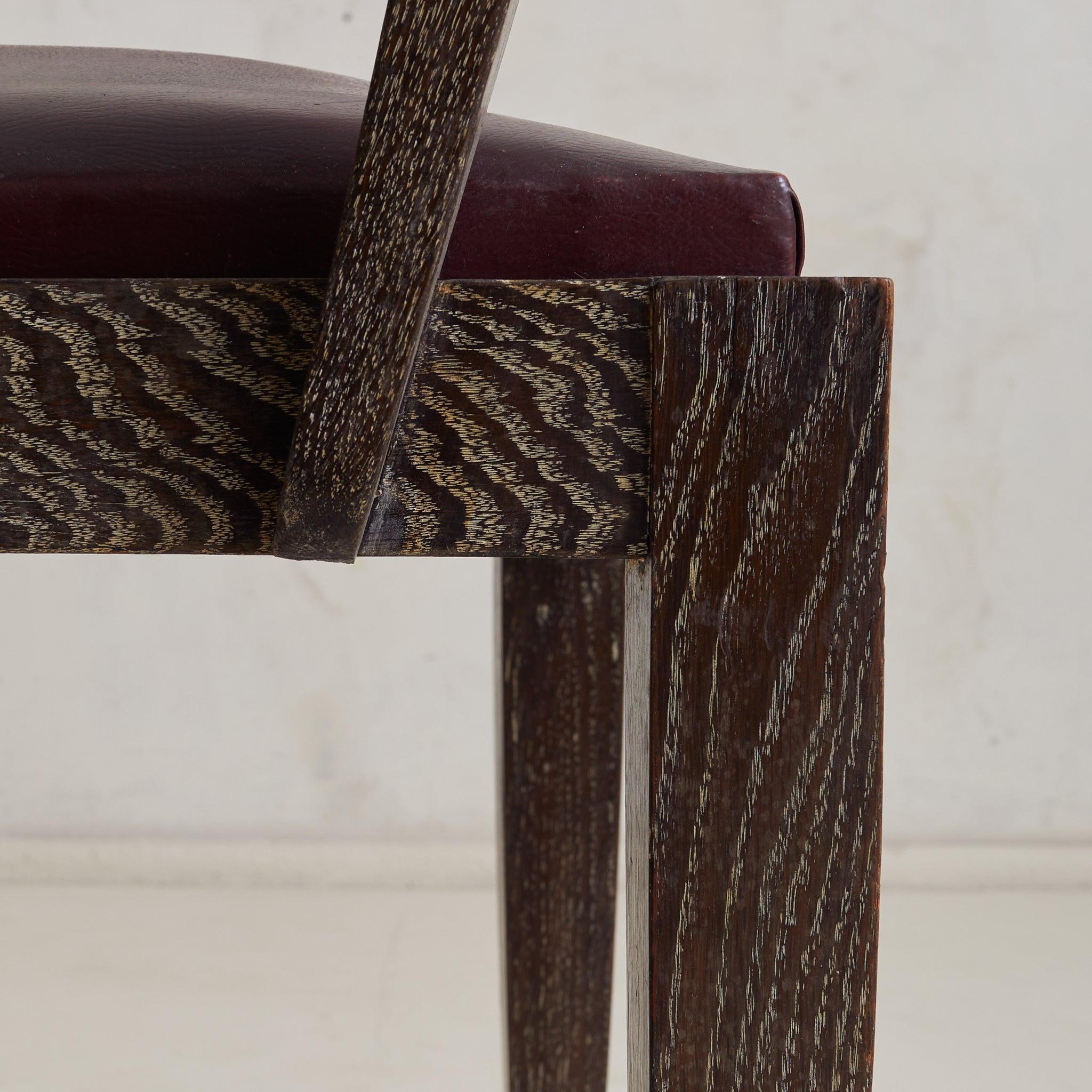 Silla Fauteuil francesa Art Decó de roble cerúleo, años 40 - 2 Disponibles en venta 1