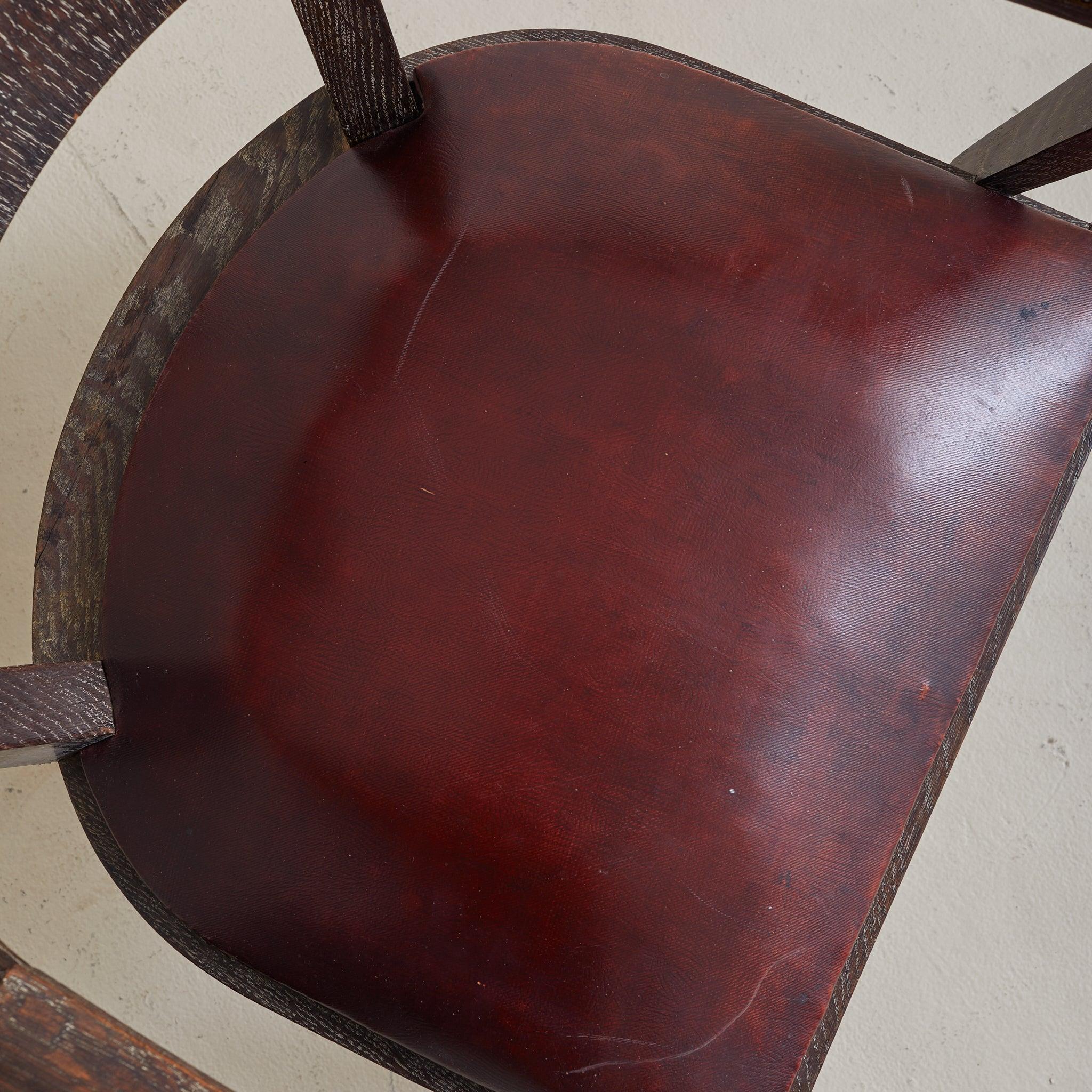 Silla Fauteuil francesa Art Decó de roble cerúleo, años 40 - 2 Disponibles en venta 2