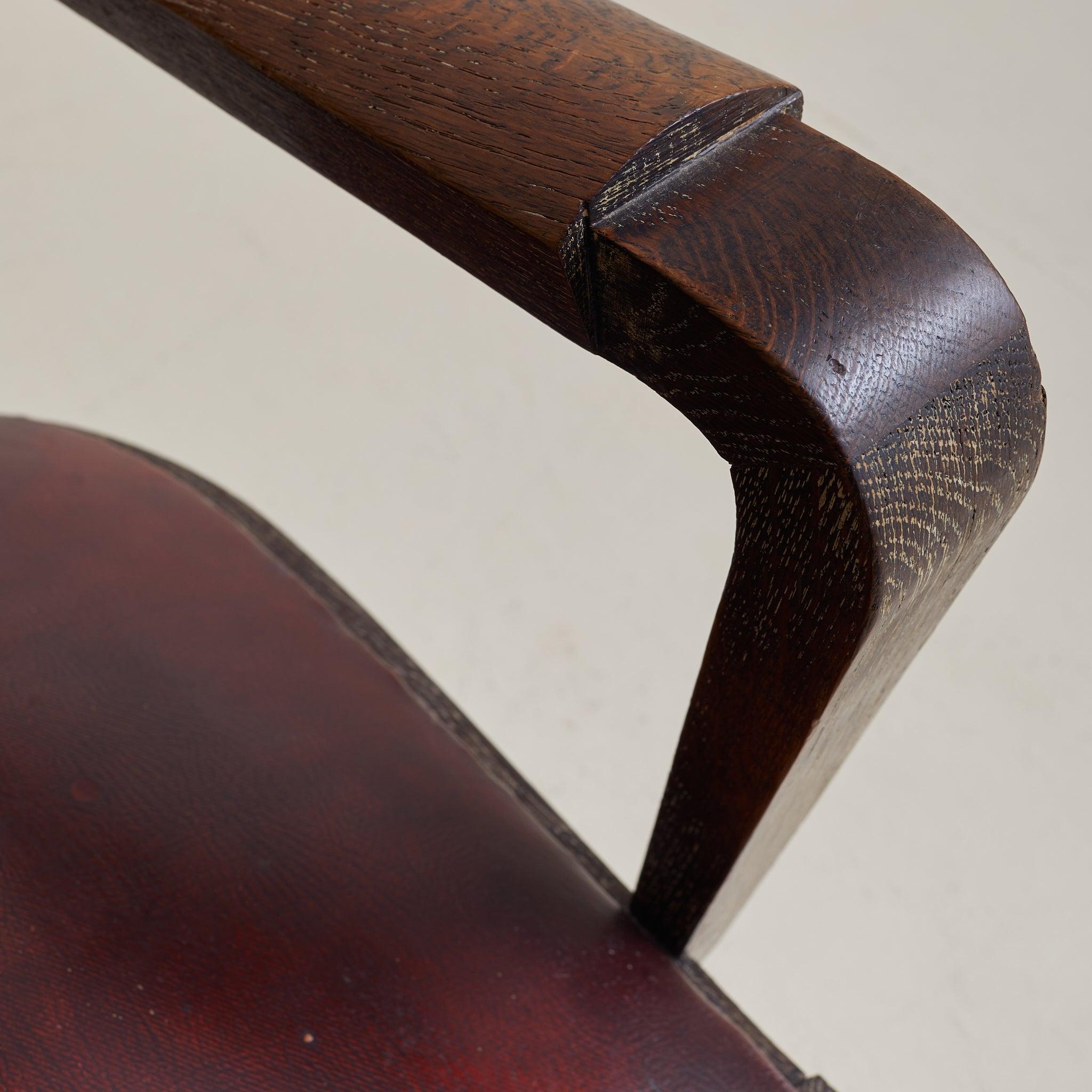 Silla Fauteuil francesa Art Decó de roble cerúleo, años 40 - 2 Disponibles en venta 3