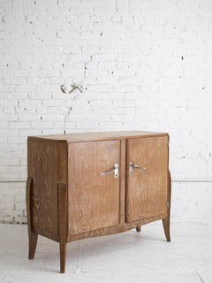 Mobiletto server in rovere cerato Art Deco francese, anni '40