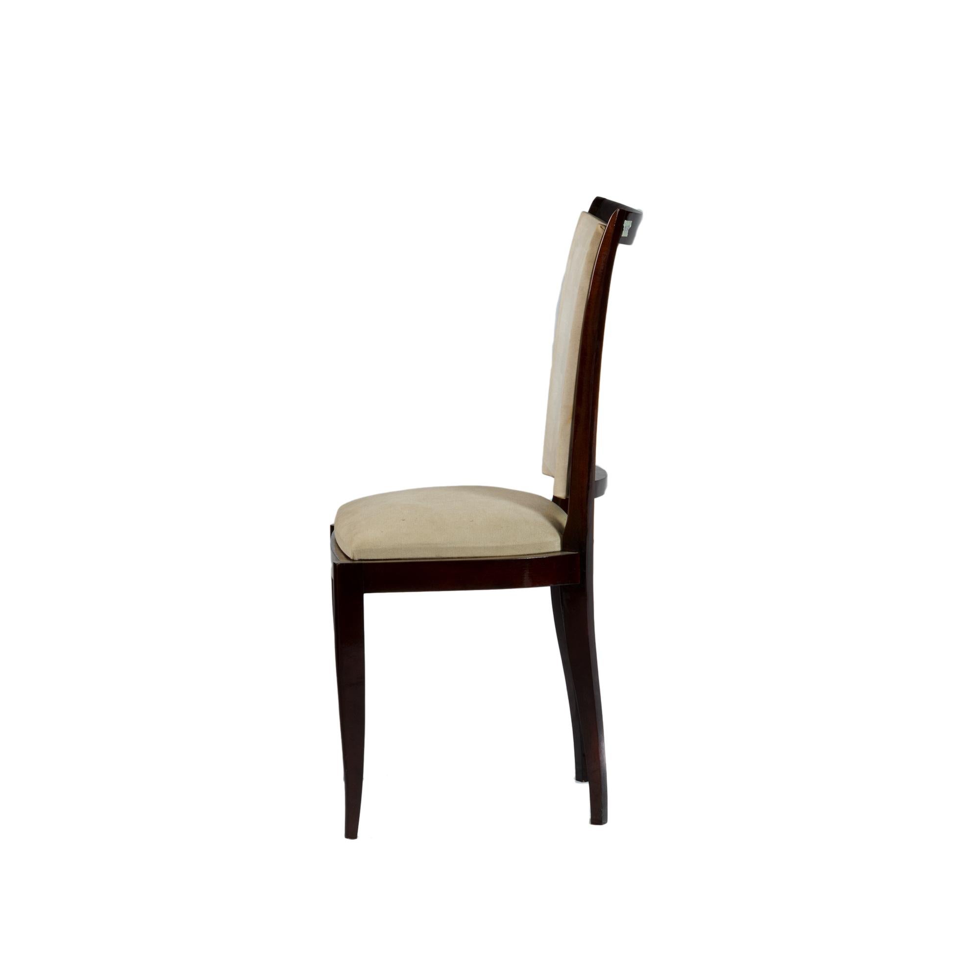 Art Déco Sedia Art Deco francese, sfoderata, stile Jules Leleu, XX secolo in vendita