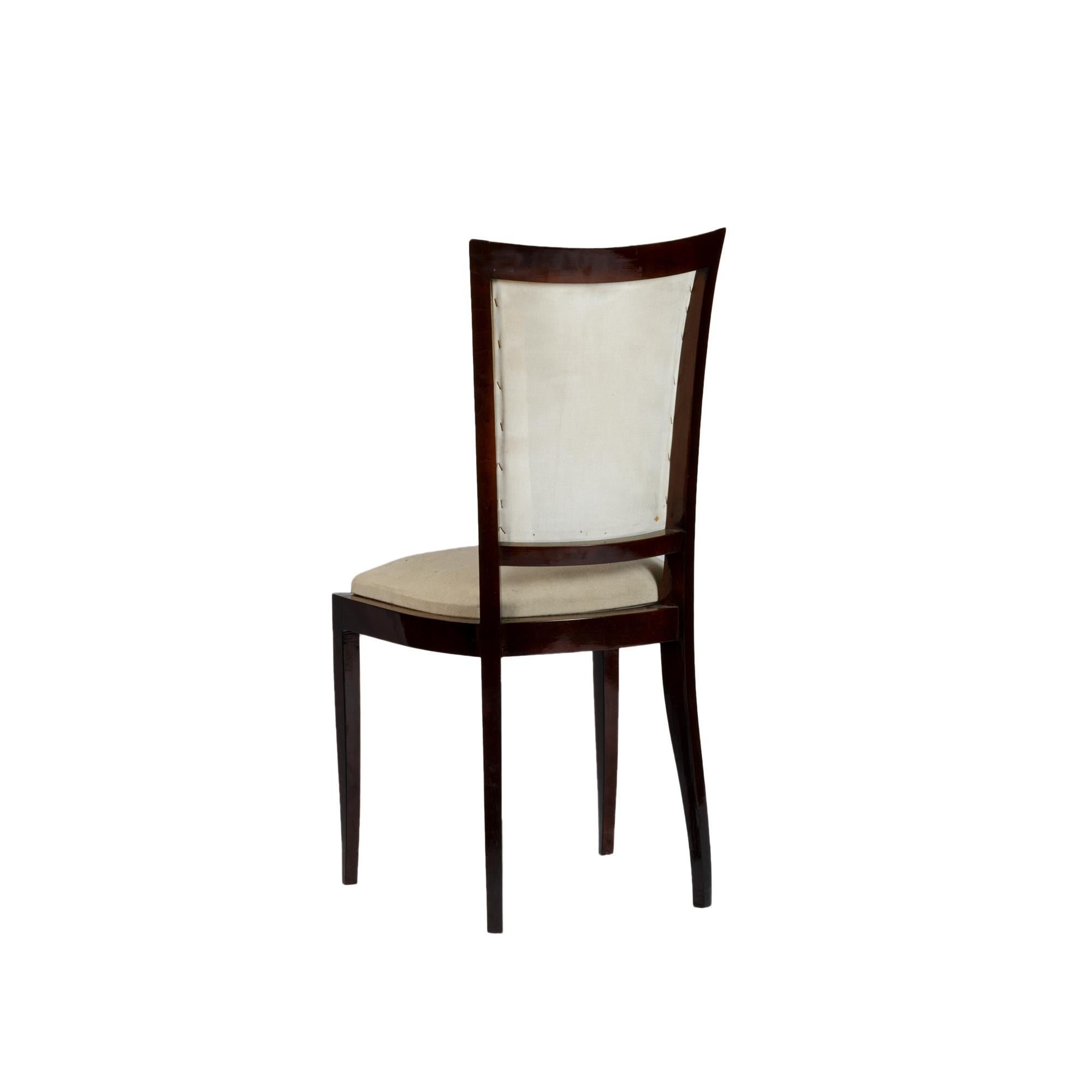Francese Sedia Art Deco francese, sfoderata, stile Jules Leleu, XX secolo in vendita