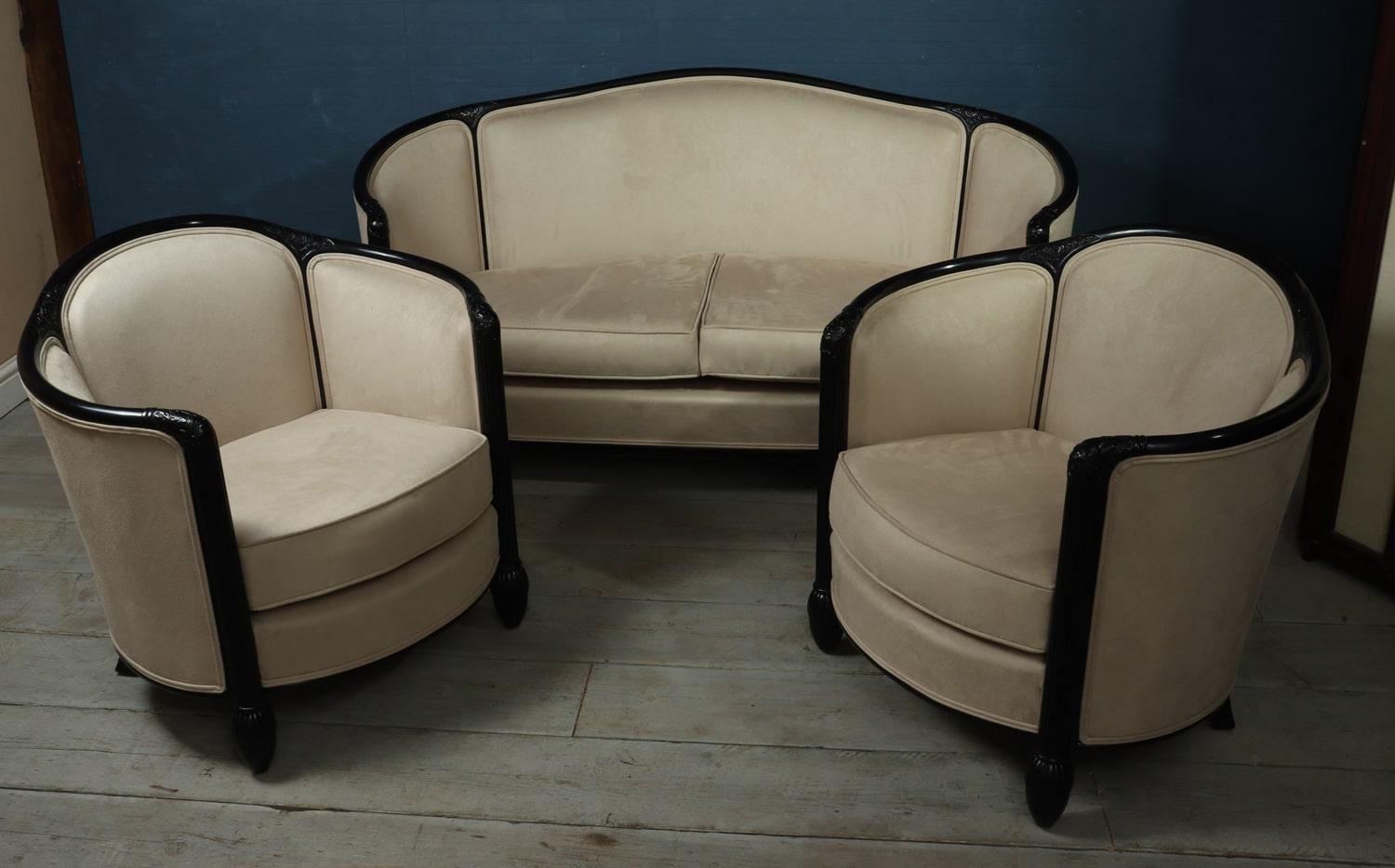French Art Deco Chairs and Sofa by Paul Follot, circa 1920 For Sale 5