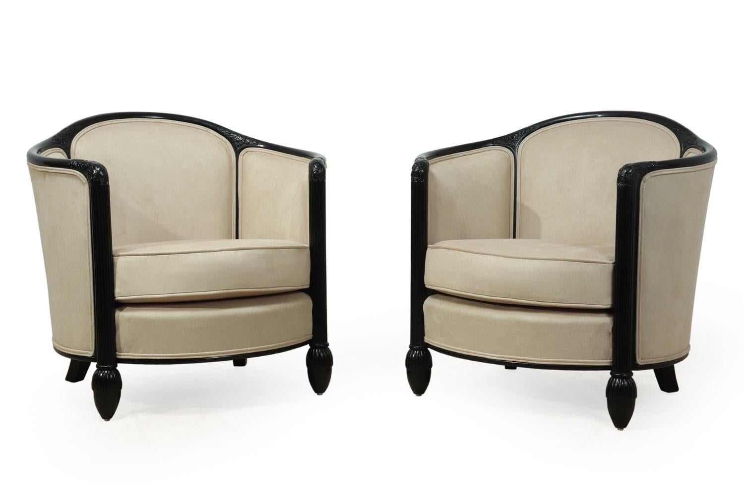 French Art Deco Chairs and Sofa by Paul Follot, circa 1920 For Sale 1