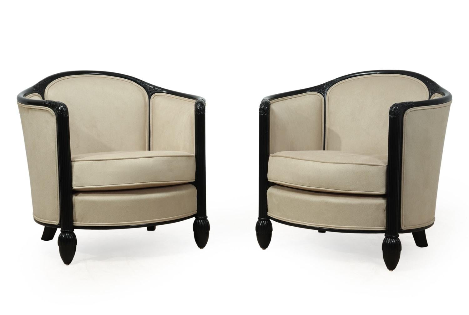 French Art Deco Chairs and Sofa by Paul Follot, c1920 2
