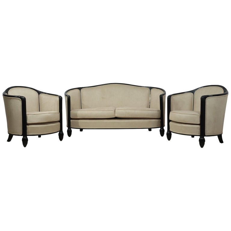 French Art Deco Chairs and Sofa by Paul Follot, circa 1920 1