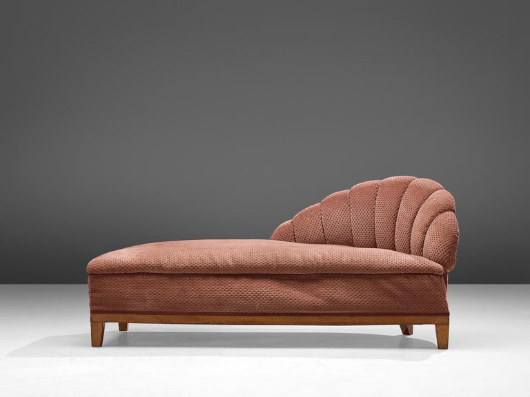 French Art Deco Chaise Longue in Soft Pink at 1stDibs
