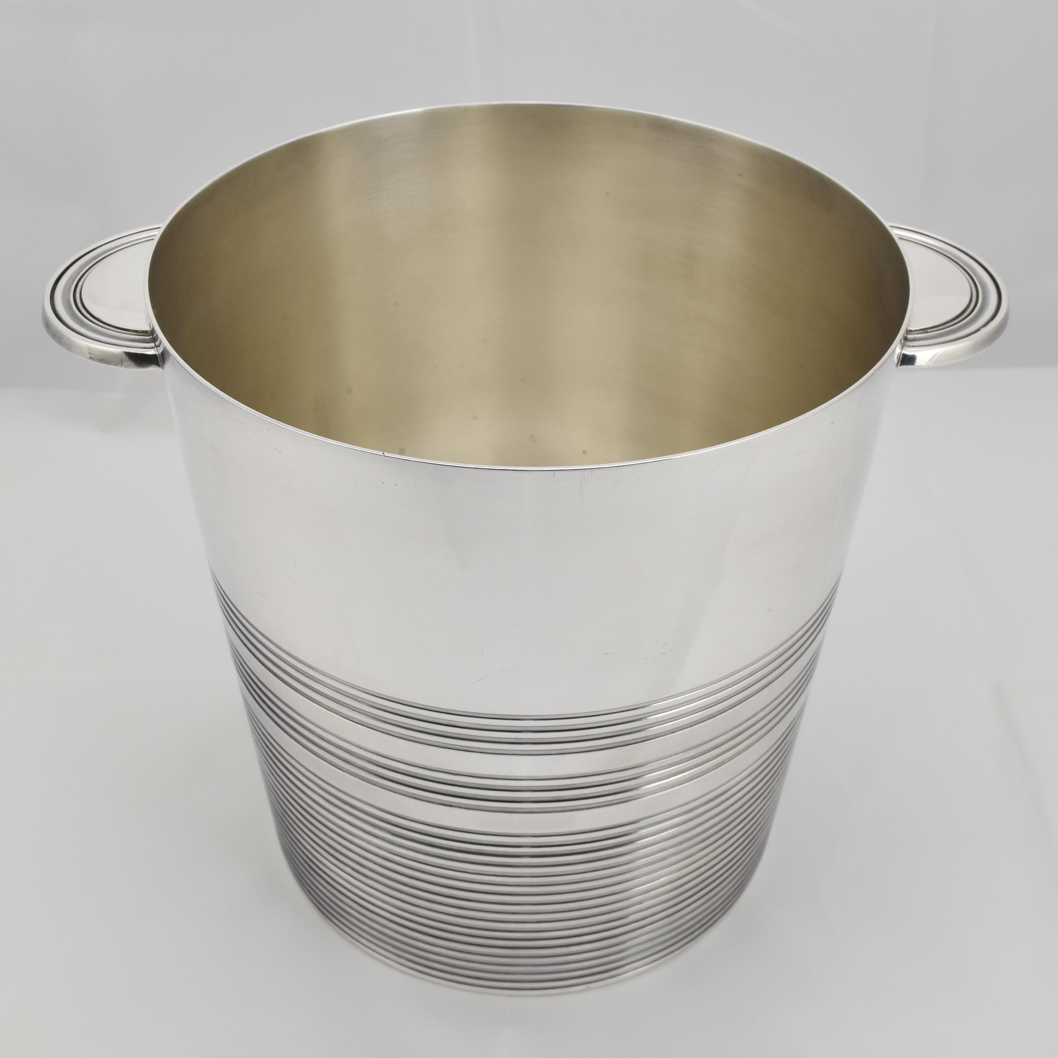 French Art Deco Champagne Ice Bucket / Wine Cooler by Orfèvrerie Ercuis Paris In Good Condition For Sale In Bad Säckingen, DE