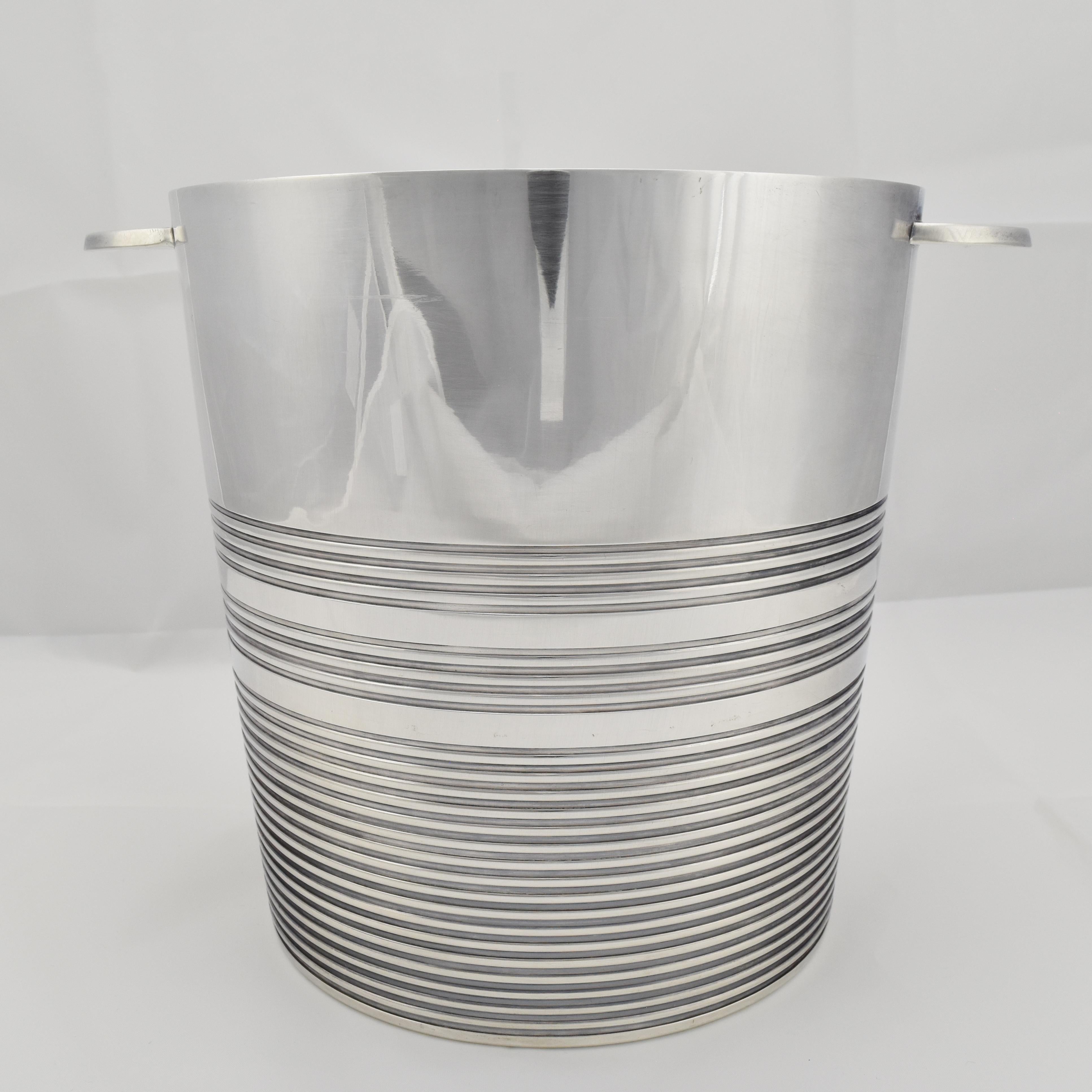 French Art Deco Champagne Ice Bucket / Wine Cooler by Orfèvrerie Ercuis Paris For Sale 4