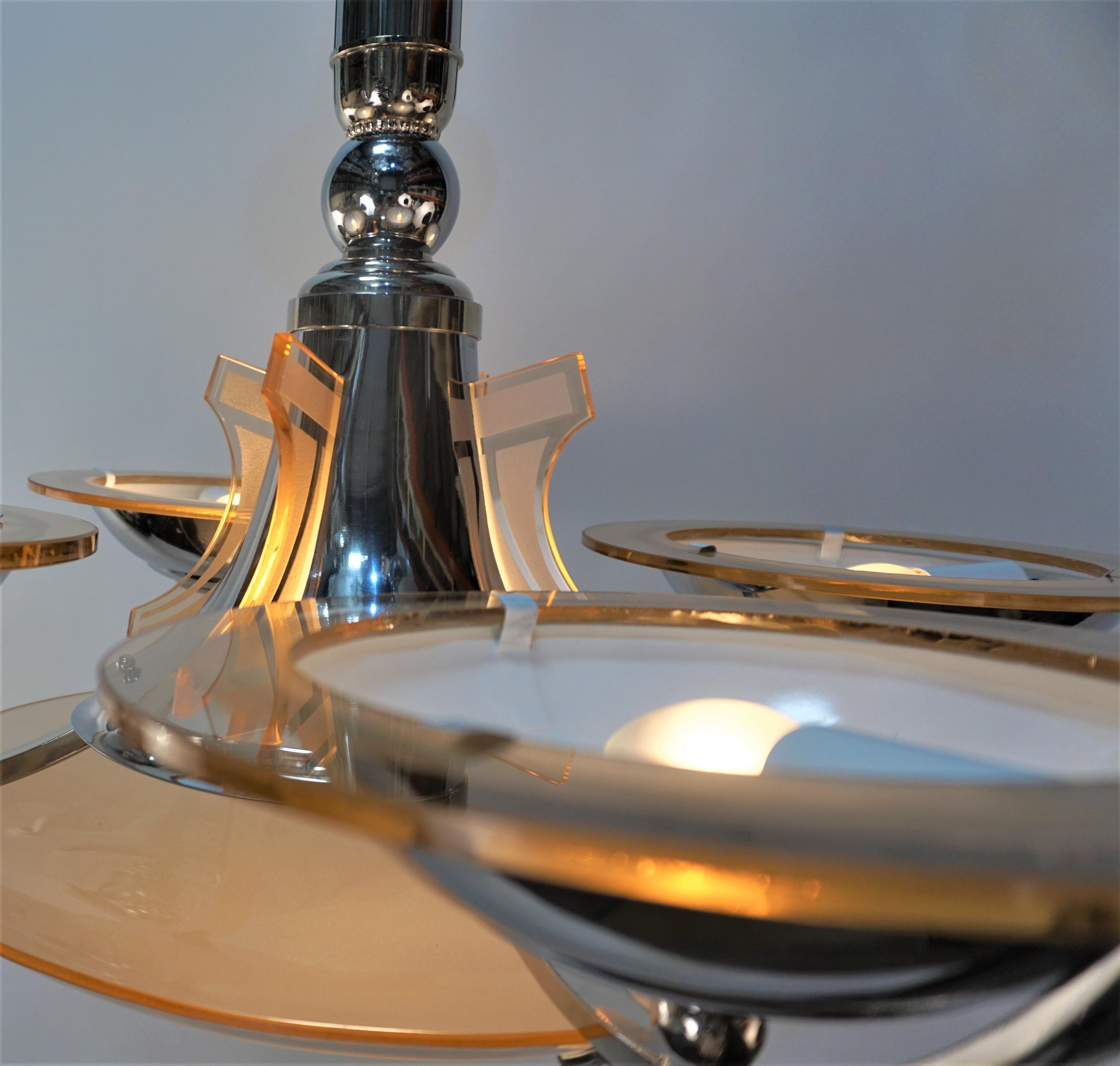 French Art Deco Chandelier by Atelier Petitot In Good Condition In Fairfax, VA