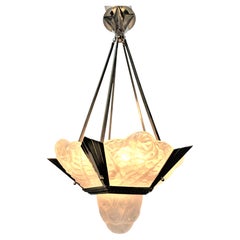 French Art Deco Chandelier by Charles Degue