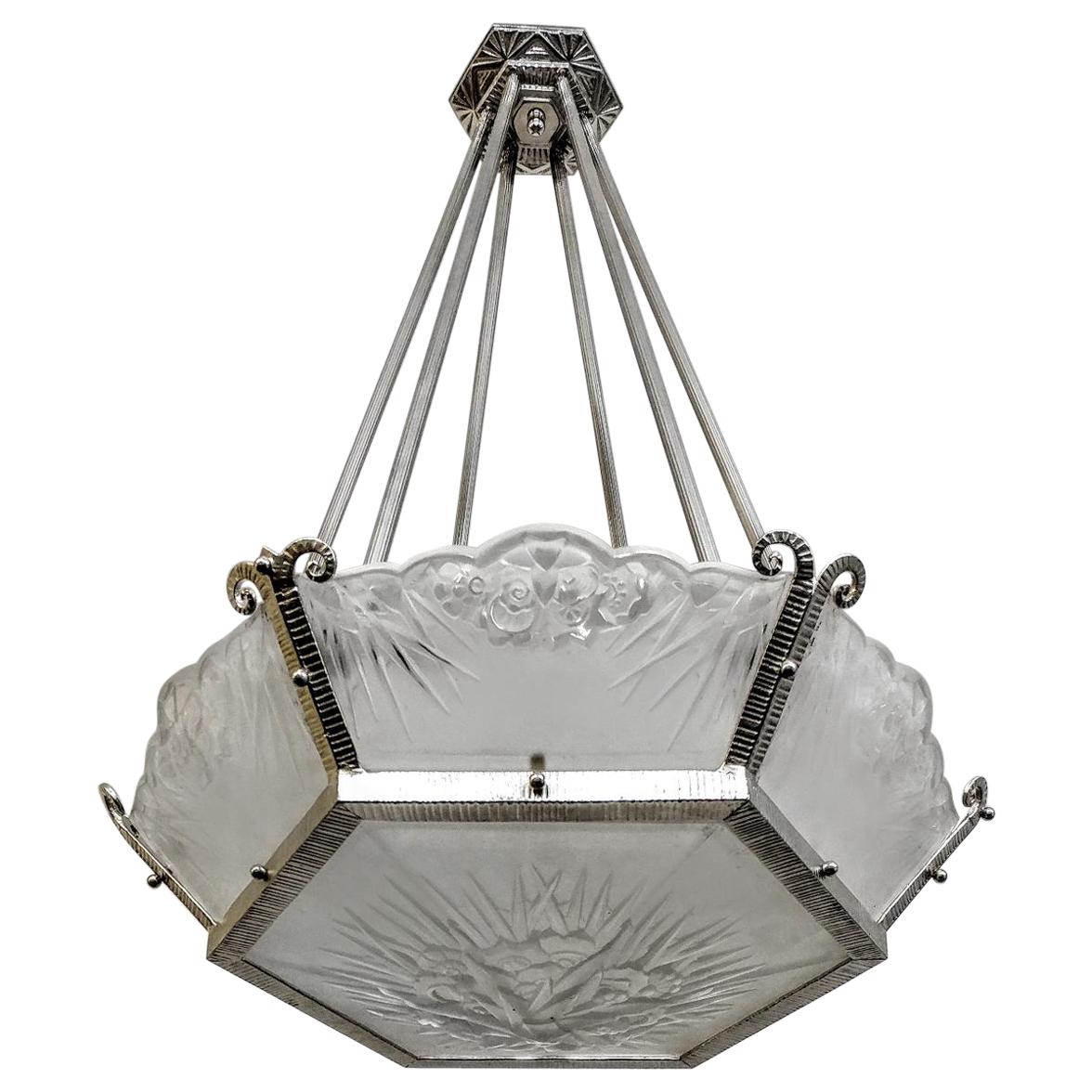 French Art Deco Chandelier by DAUM LORRAIN