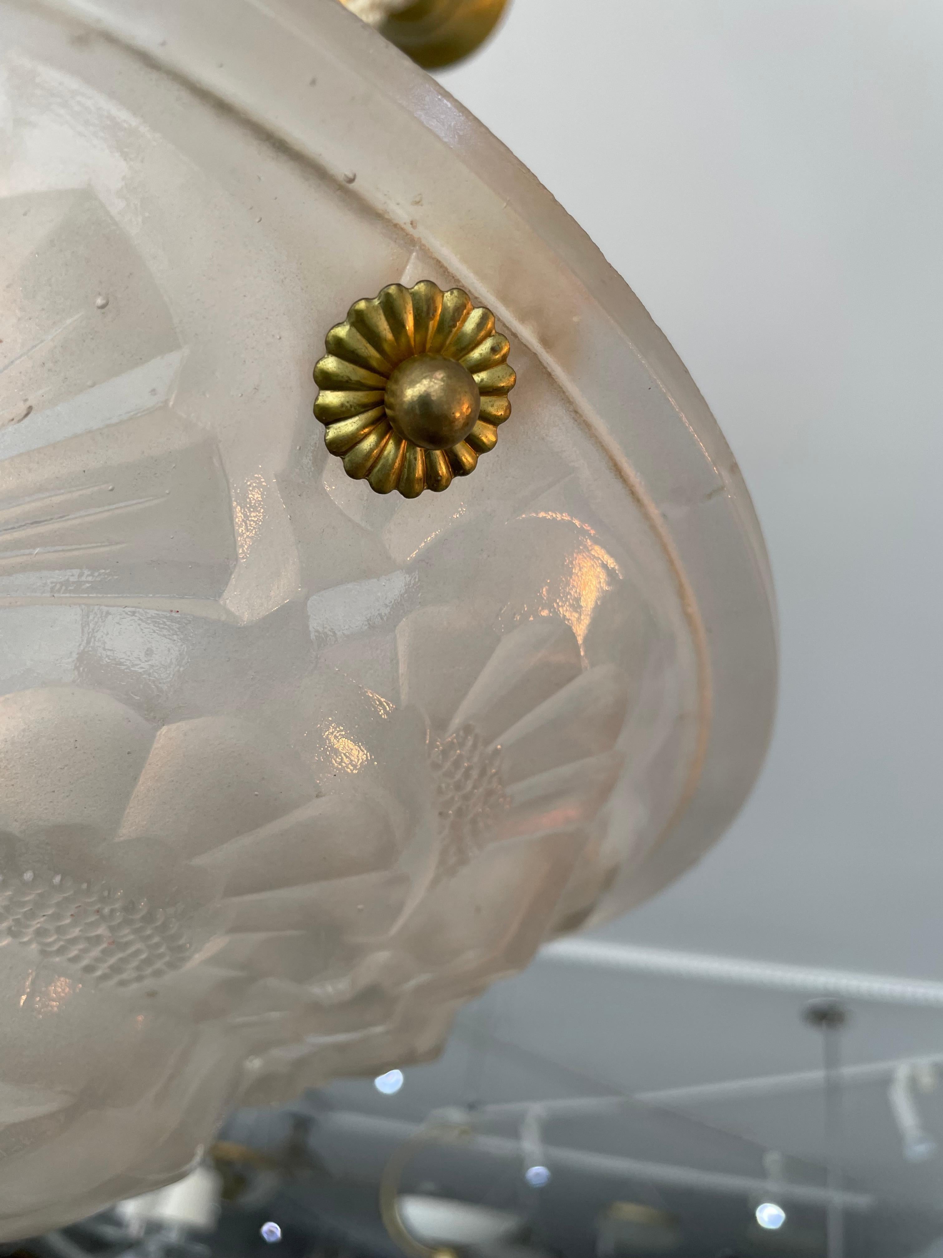 French Art Deco Chandelier by Degue For Sale 5