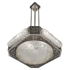 Lampadario Art Deco francese di Degue
