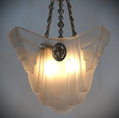 French Art Deco chandelier by Degue