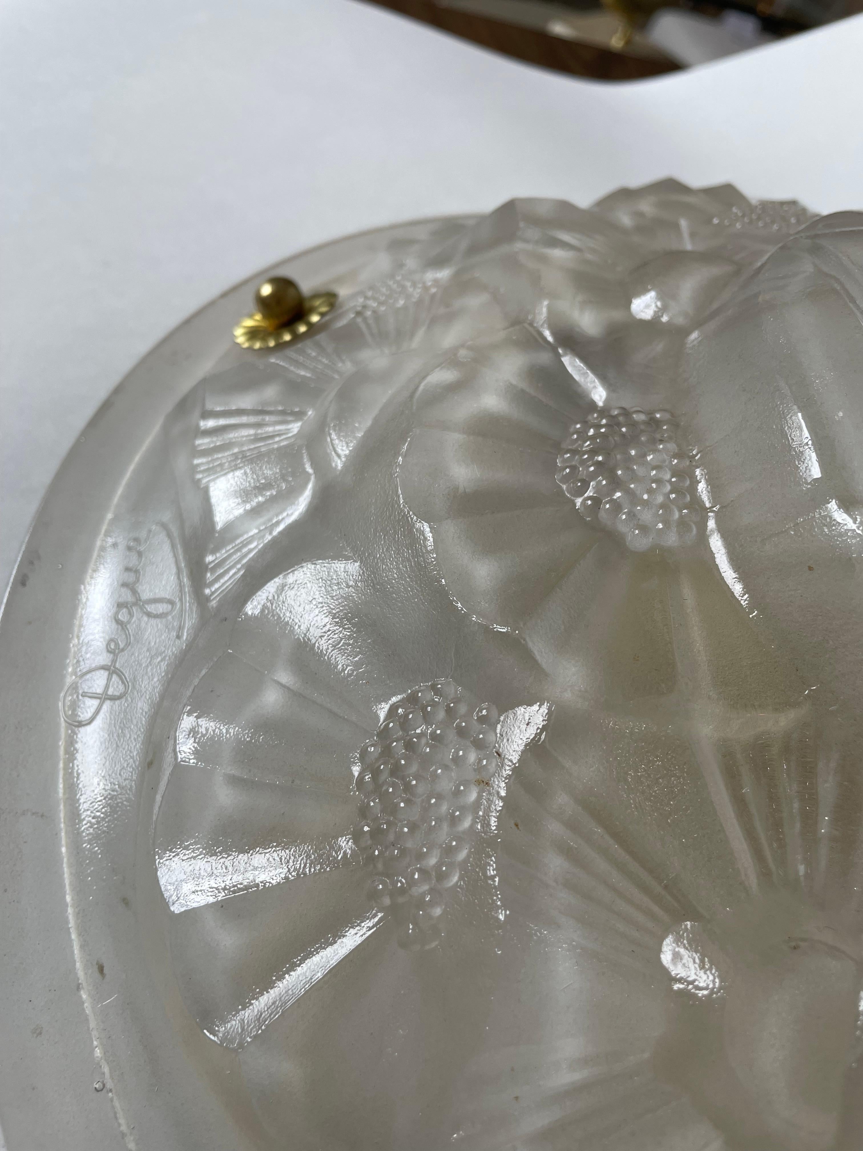French Art Deco Chandelier by Degue For Sale 1